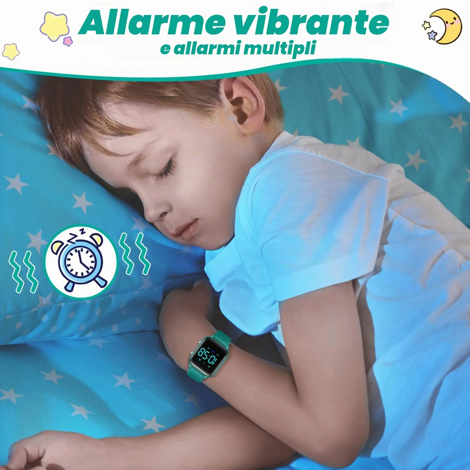 Timever Orologio Digitale per Bambini con Contapassi, Sveglia, Cronometro e Luce - L6615E-MG - immagine 5
