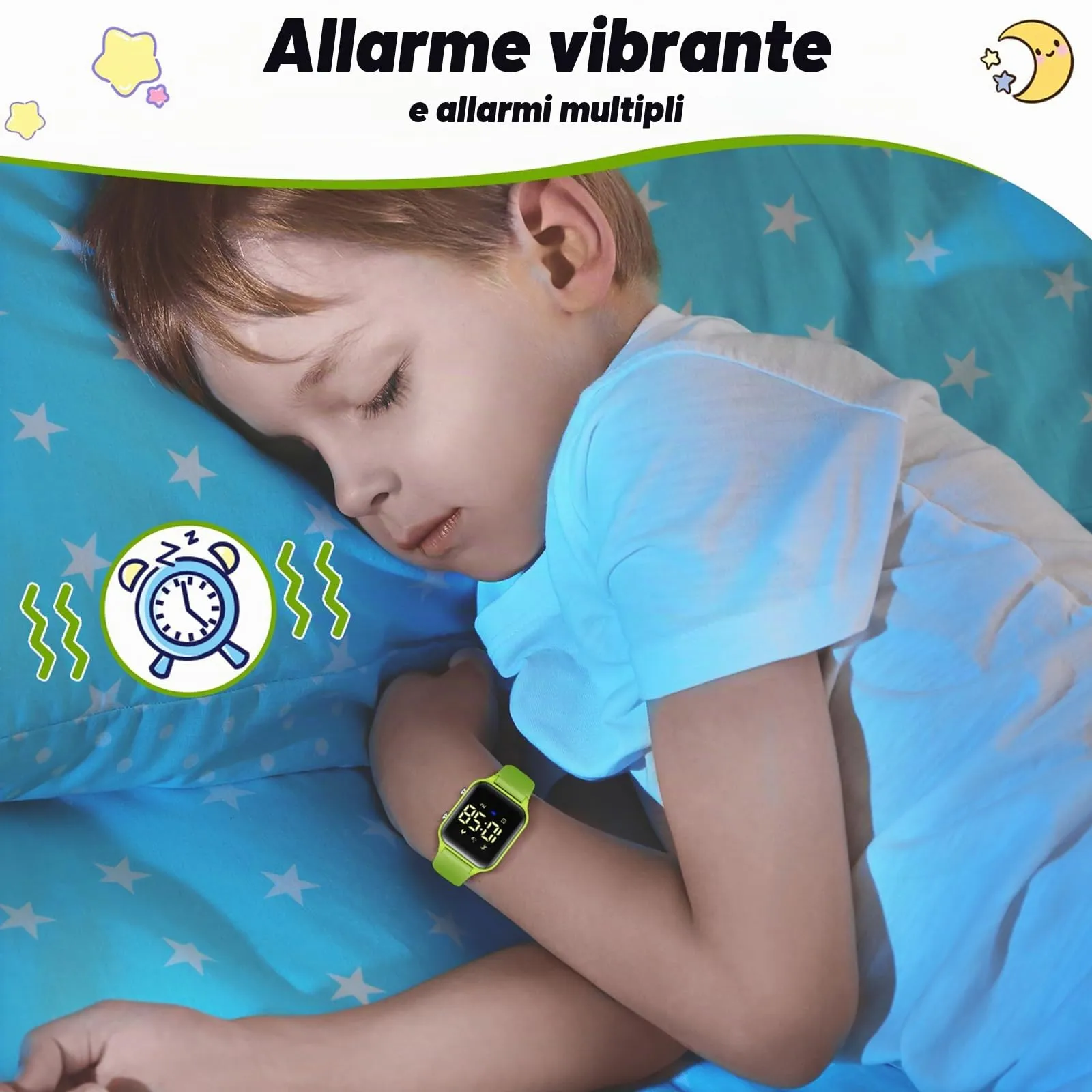 Timever Orologio Digitale per Bambini con Contapassi, Sveglia, Cronometro, Luce e Data, Cinturino in Silicone - immagine 5