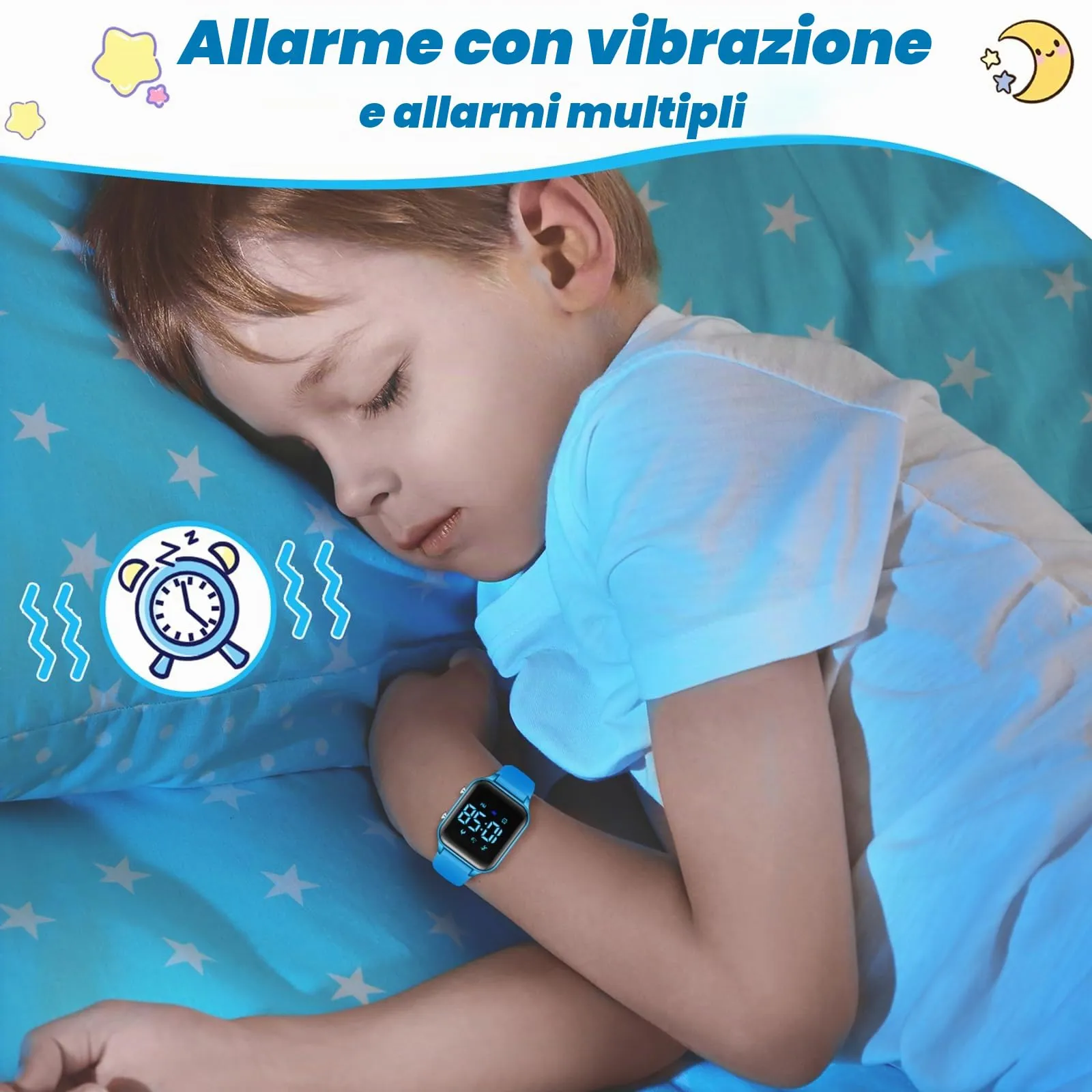 Timever Orologio Digitale per Bambini e Ragazzi L6615E-DB con Contapassi, Sveglia, Cronometro e Cinturino in Silicone - immagine 5