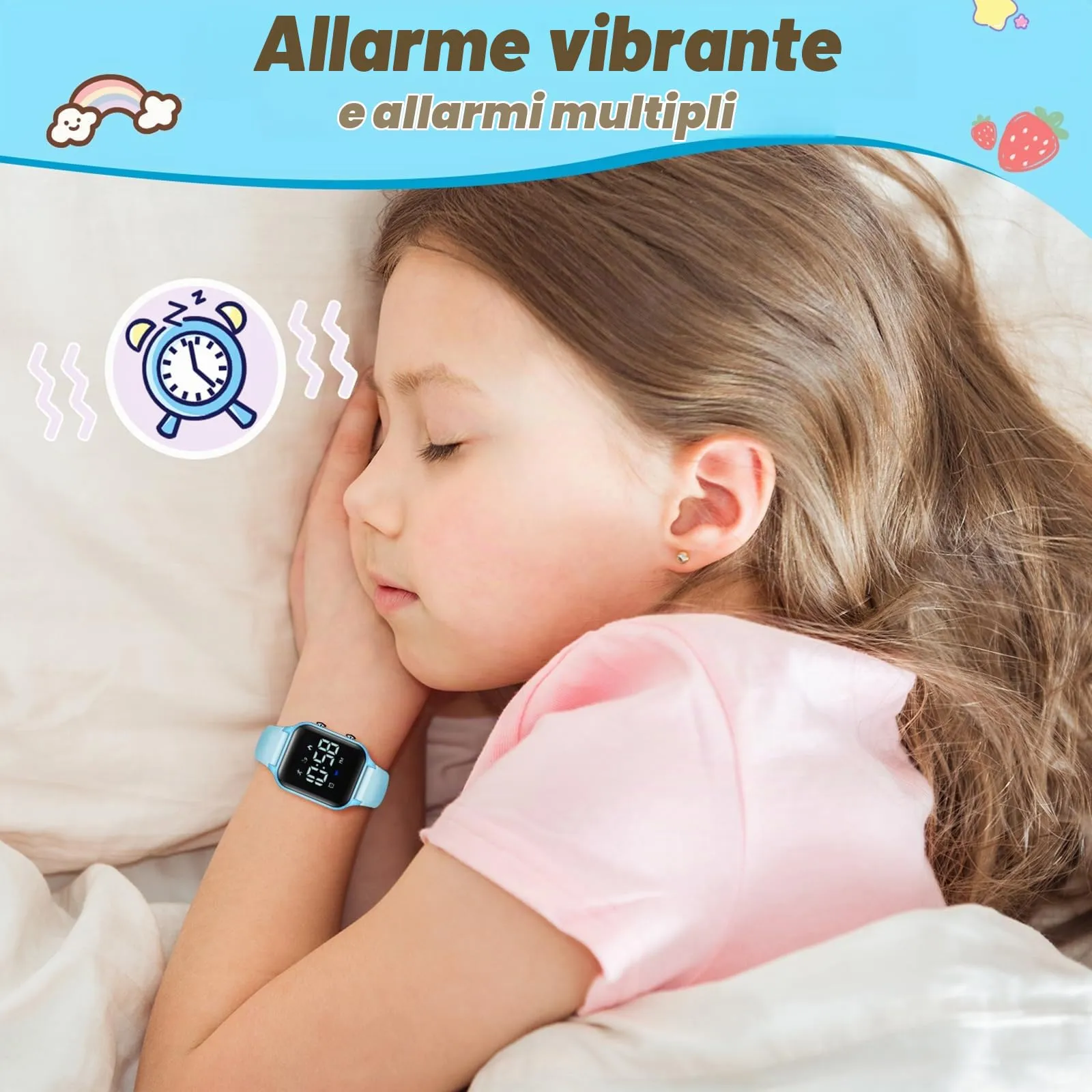 Timever Orologio Digitale per Bambini con Contapassi, Sveglia e Cronometro - L6615E-HG - immagine 5