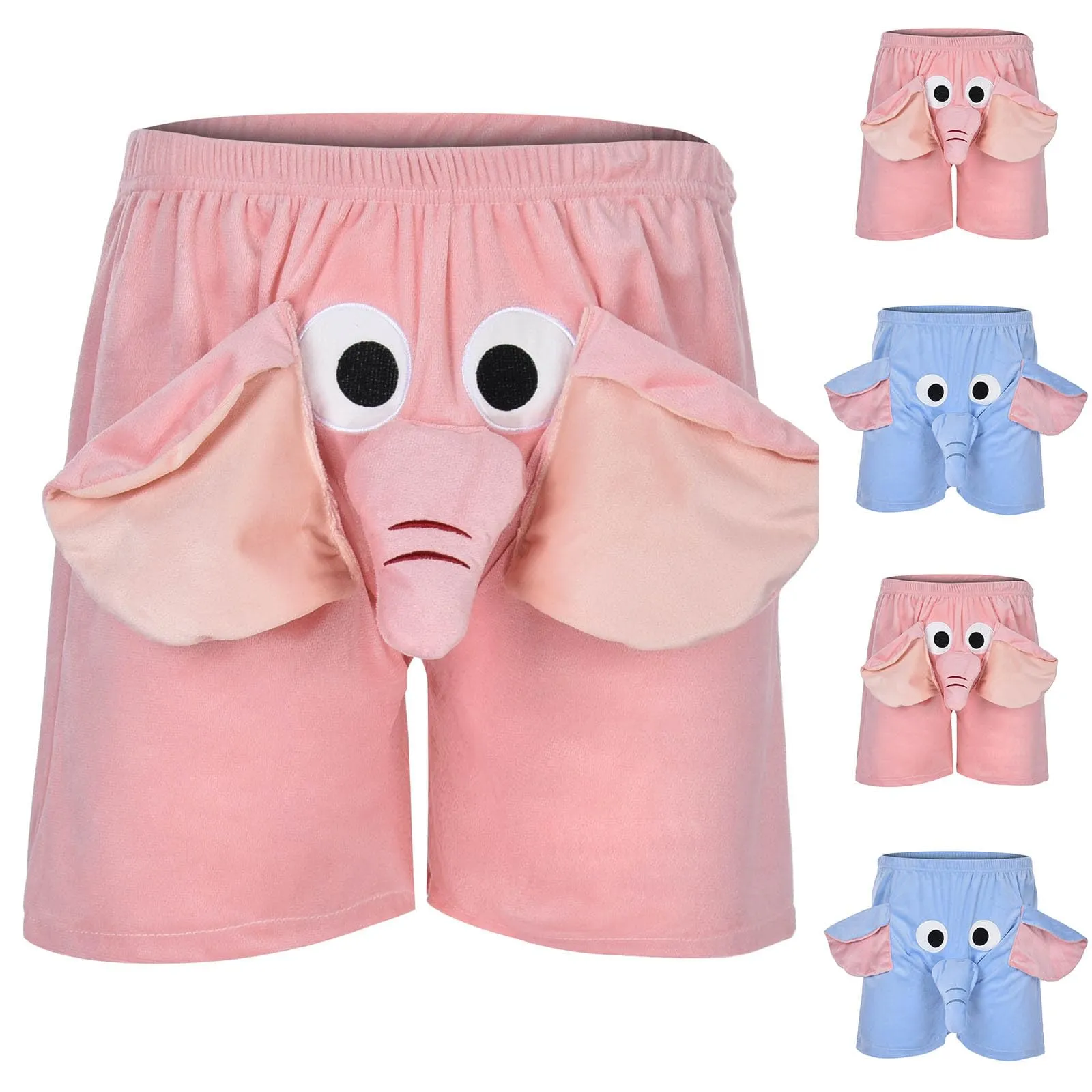 Generisch Boxer da Uomo con Motivo Elefante, Blu, 3XL - immagine 2