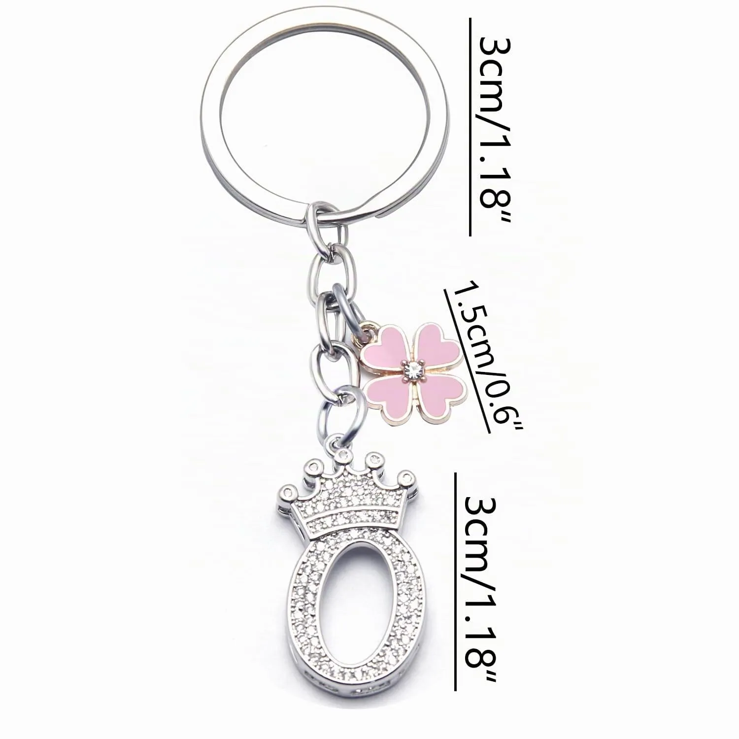 GUOYU Portachiavi con Lettera Iniziale, Argento - immagine 2
