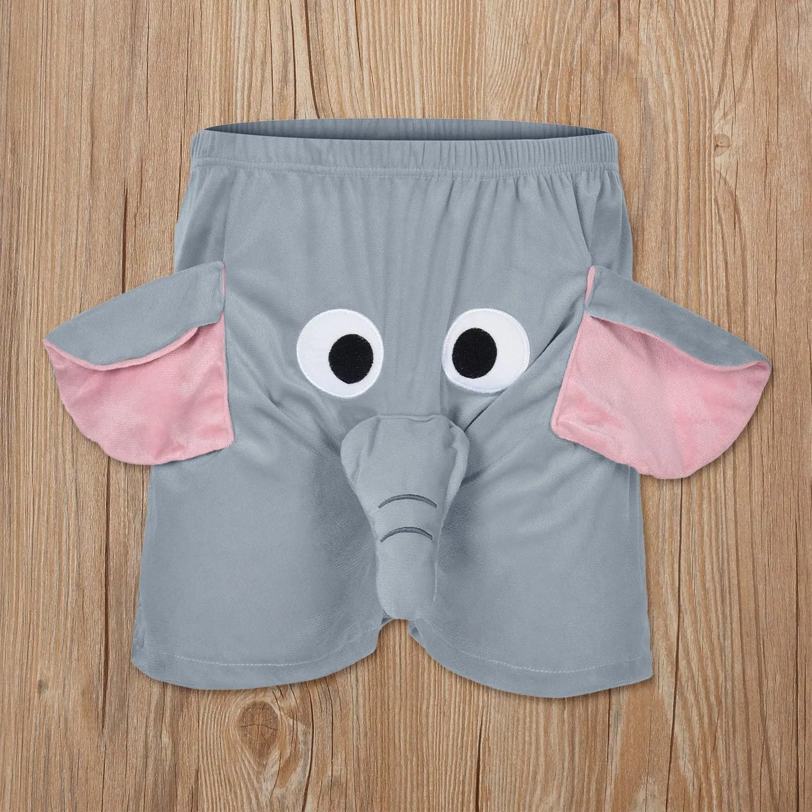 Generisch Boxer da uomo divertenti con motivo elefante, Nero, Taglia M - immagine 2