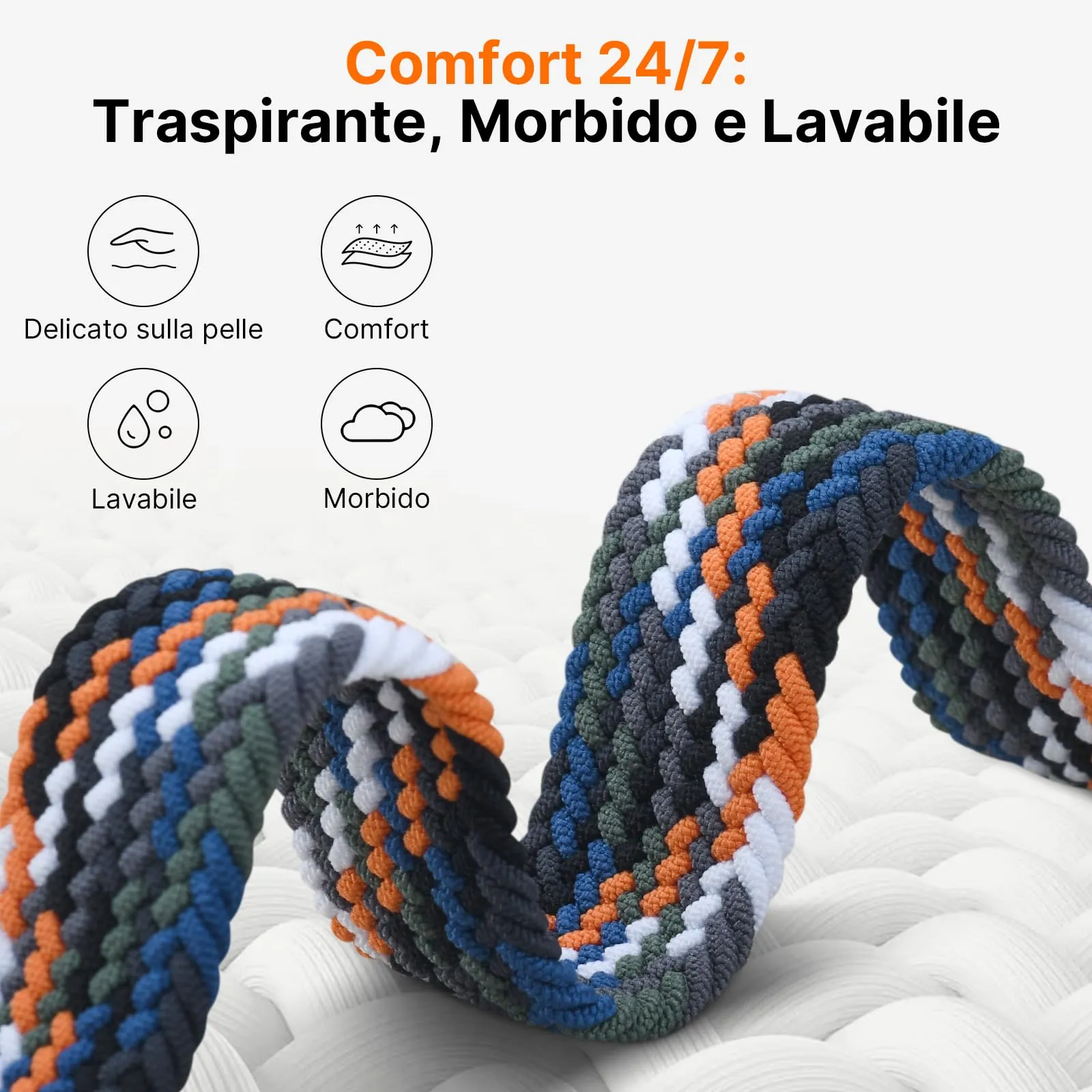 Fullmosa Cinturino in Nylon 20mm per Samsung Galaxy Watch 7/6/5/4 - immagine 3