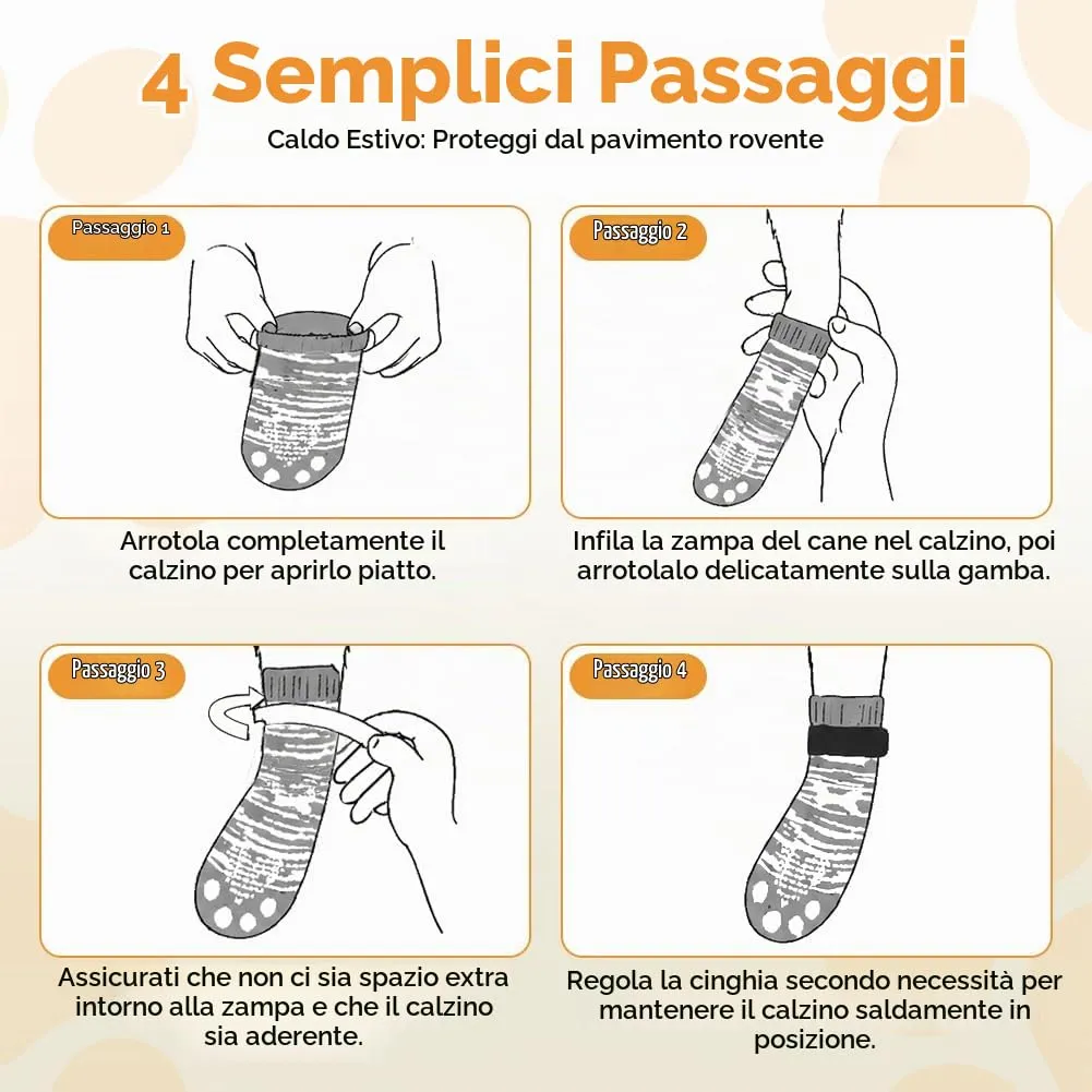 OSDUE Calzini Antiscivolo per Cani, Protezioni Zampa Regolabili, 4 Pezzi, Grigio S - immagine 7