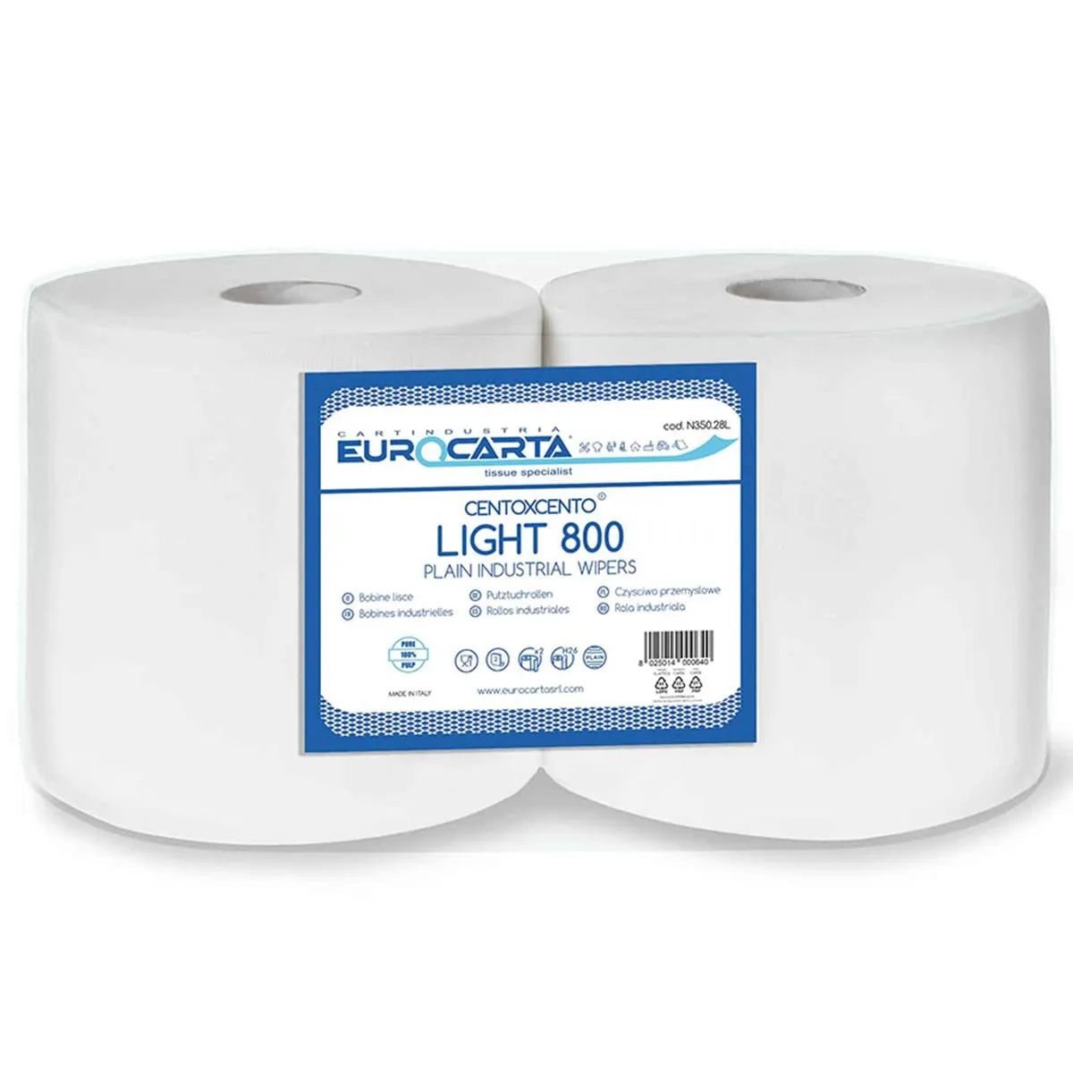 IMBALLAGGI 2000 Rotoloni Asciugatutto Carta Cucina Liscia, 26x25 cm, 2x800 Strappi 26x35 cm - immagine 1