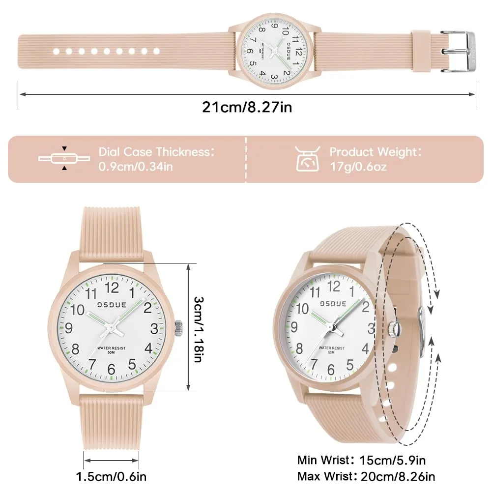 OSDUE Orologio Bambino Impermeabile Luminoso Educativo in Quarzo, 5-18 Anni - immagine 2