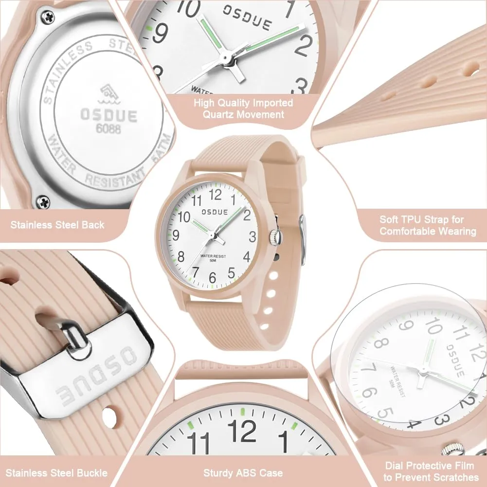 OSDUE Orologio Bambino Impermeabile Luminoso Educativo in Quarzo, 5-18 Anni - immagine 3