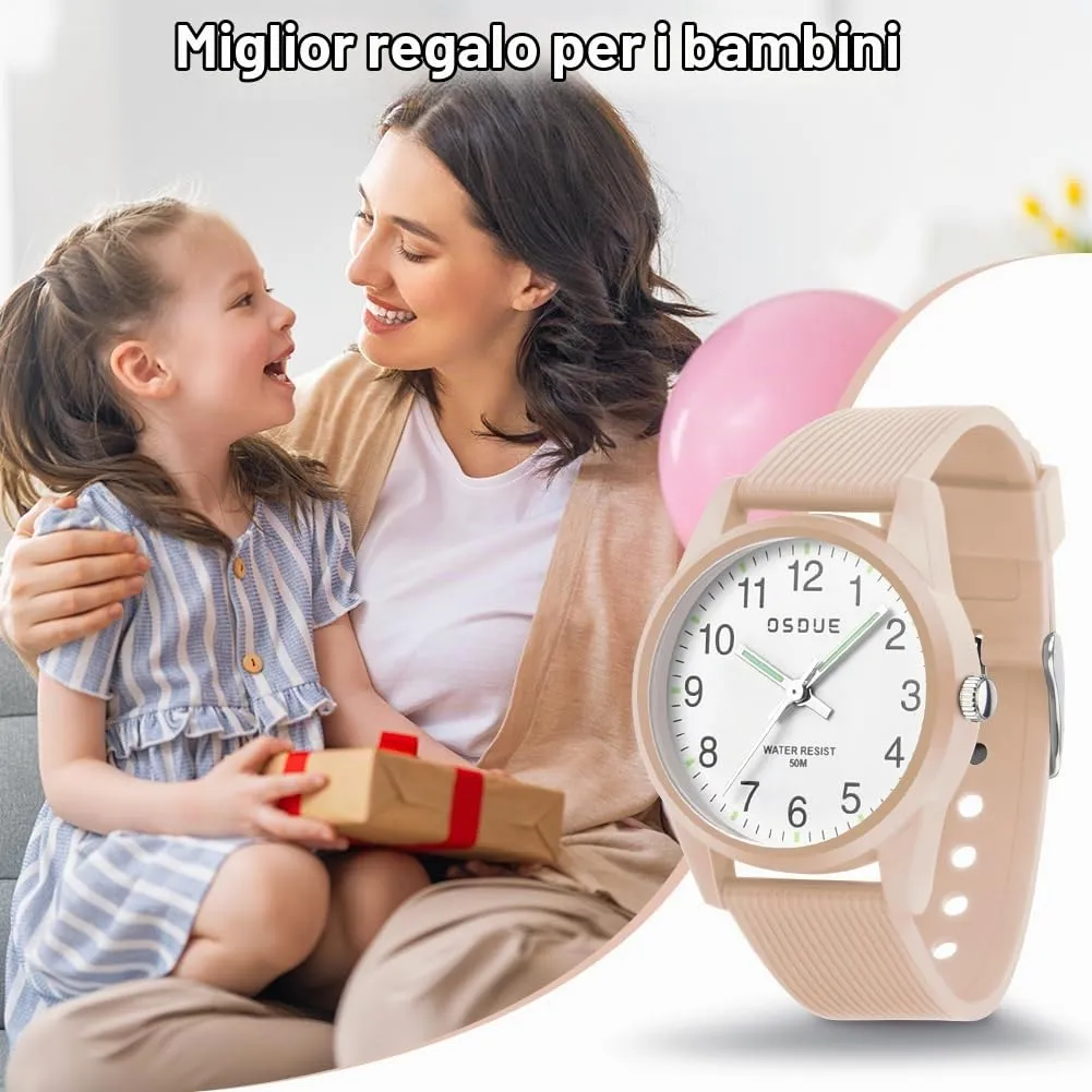 OSDUE Orologio Bambino Impermeabile Luminoso Educativo in Quarzo, 5-18 Anni - immagine 8