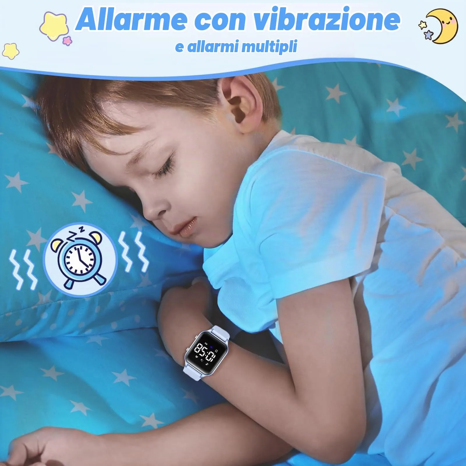 Timever Orologio Digitale per Bambini L6615E-LB con Contapassi, Sveglia e Cronometro - immagine 5
