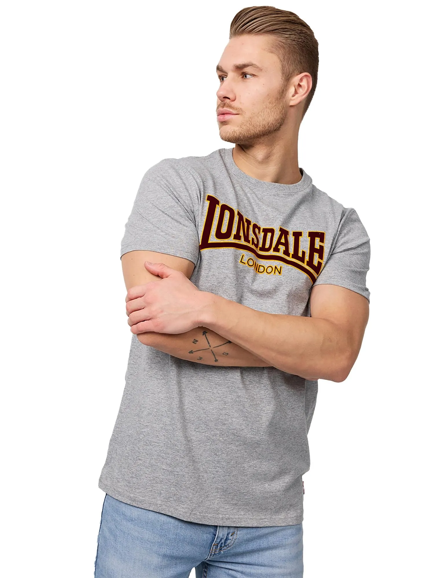 Lonsdale Slim Fit T-Shirt Classic Grigio Melange XL - immagine 1
