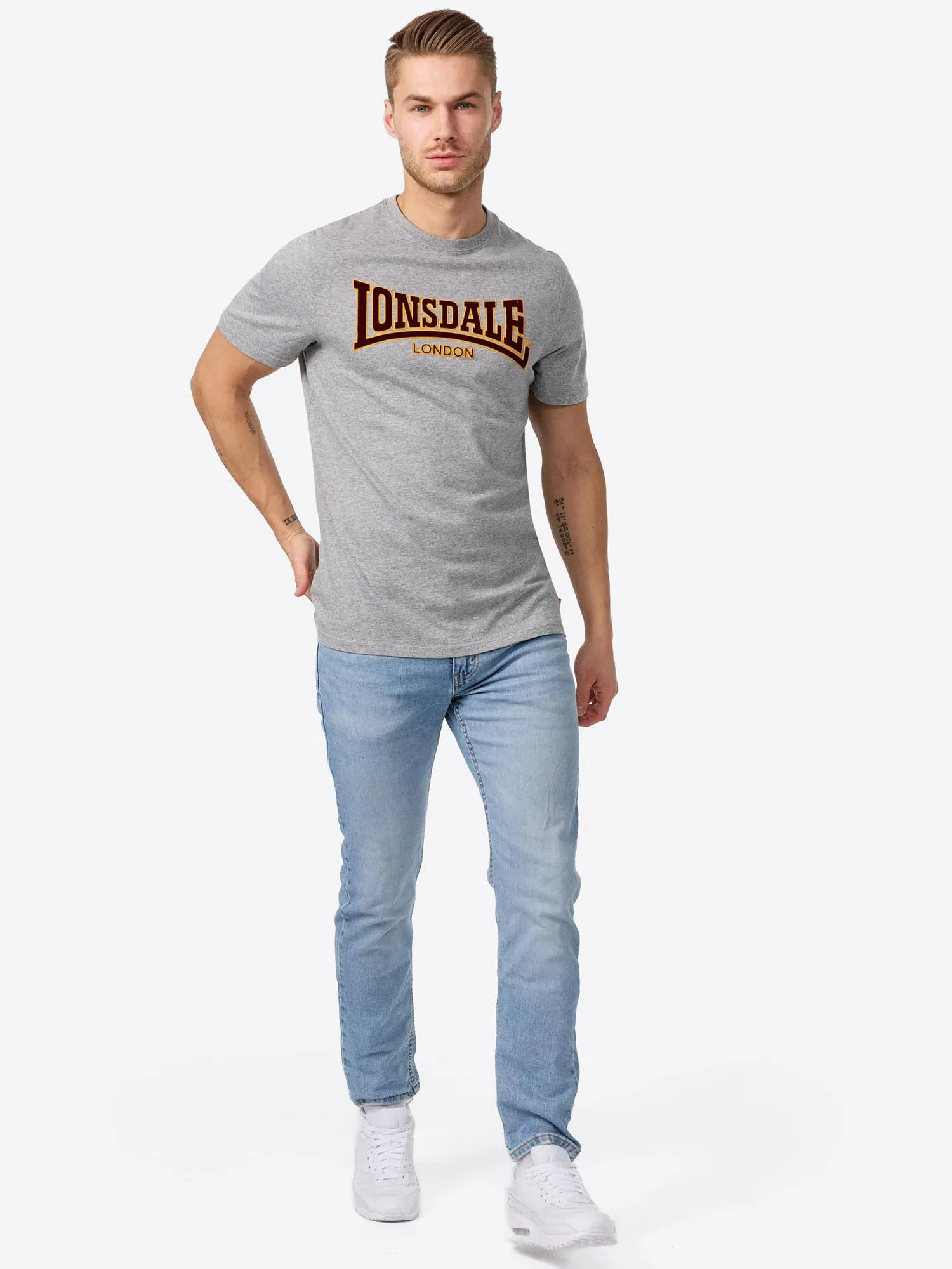 Lonsdale Slim Fit T-Shirt Classic Grigio Melange XL - immagine 2