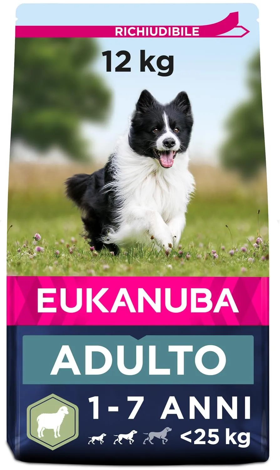 Eukanuba Cibo per cani con agnello e riso per razze piccole e medie, adulto, 12 kg - immagine 1