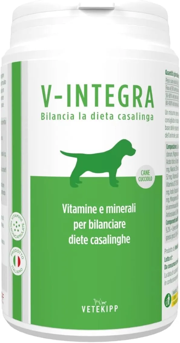 V-INTEGRA Cane Cucciolo Integratore Multivitaminico per Dieta Casalinga e BARF, 200g - immagine 1