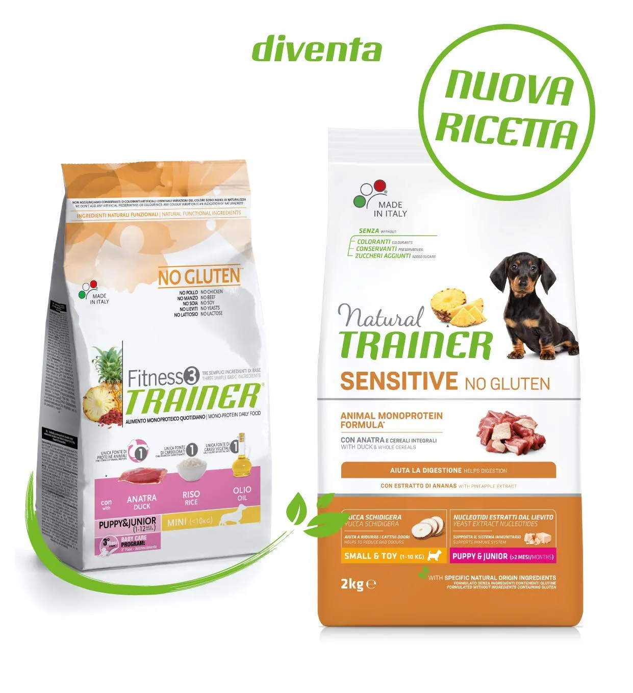 Trainer Natural Sensitive No Gluten Puppy & Junior Dog Food with Duck, 2kg - immagine 2