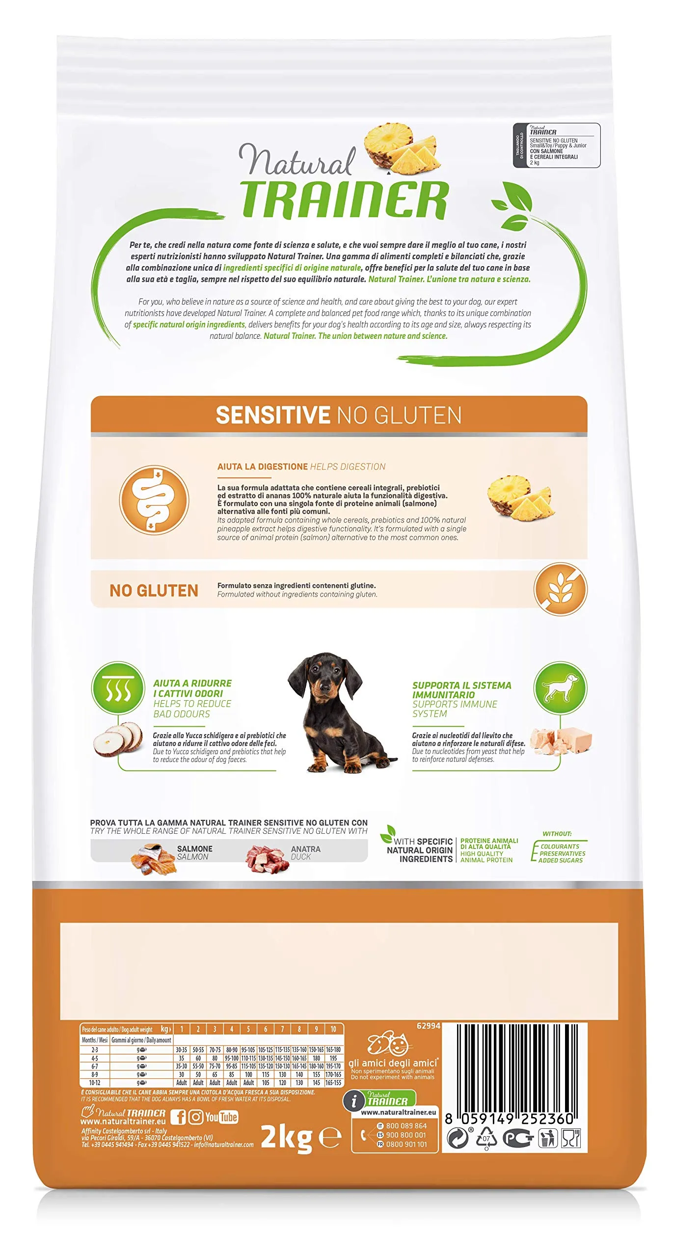 Trainer Natural Sensitive No Gluten Puppy & Junior Dog Food with Duck, 2kg - immagine 5