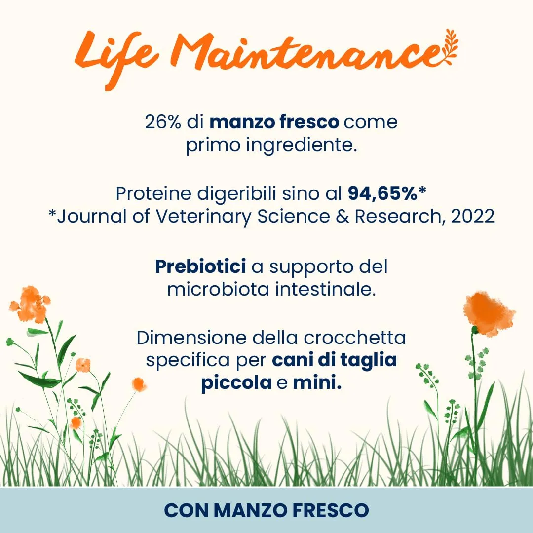 Almo Nature Life Maintenance Cibo Secco per Cane XS-S al Manzo, 2 kg - immagine 2