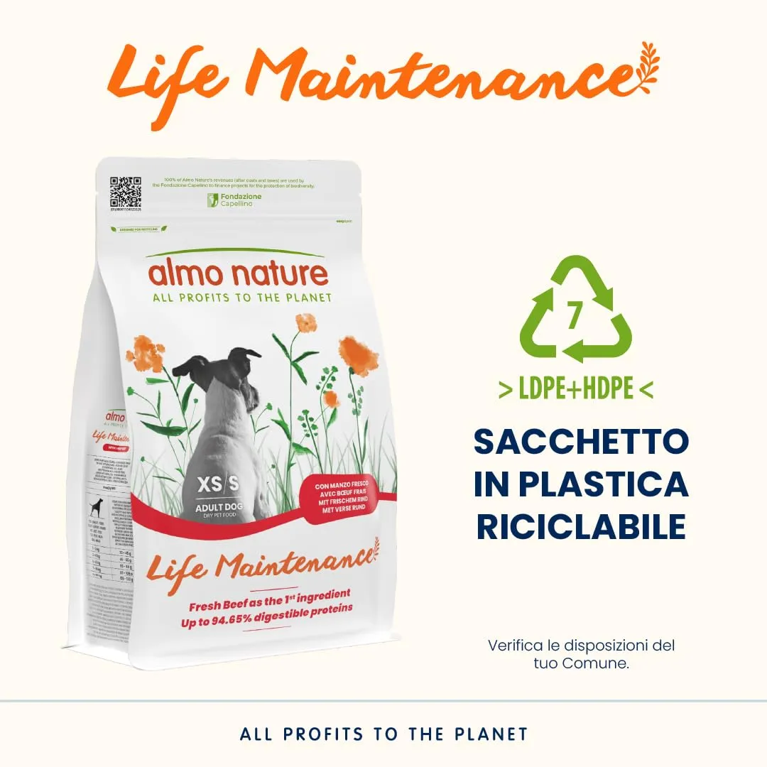 Almo Nature Life Maintenance Cibo Secco per Cane XS-S al Manzo, 2 kg - immagine 4