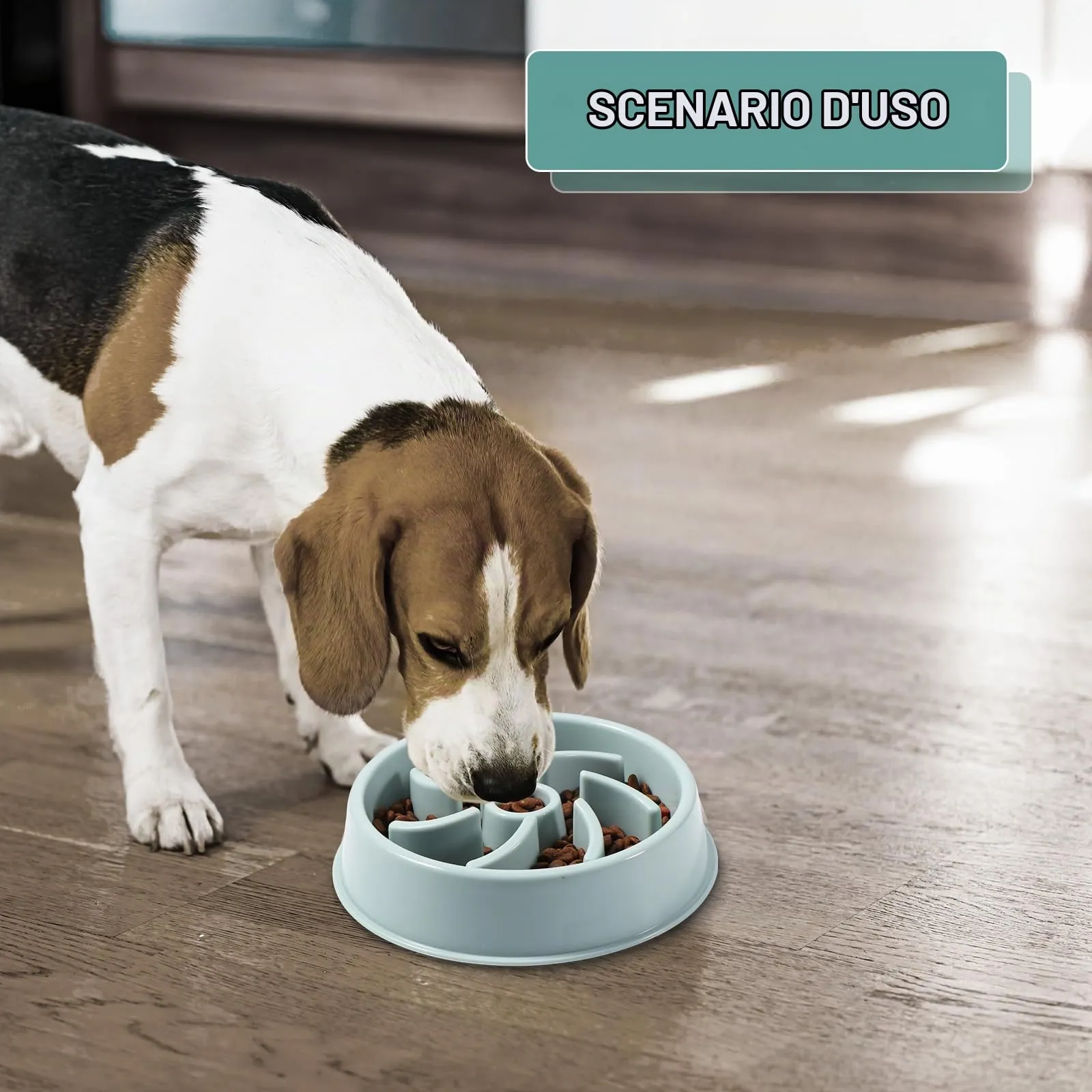 Vinabo Ciotola per Cani Anti Ingozzamento, Medio, Blu - immagine 4
