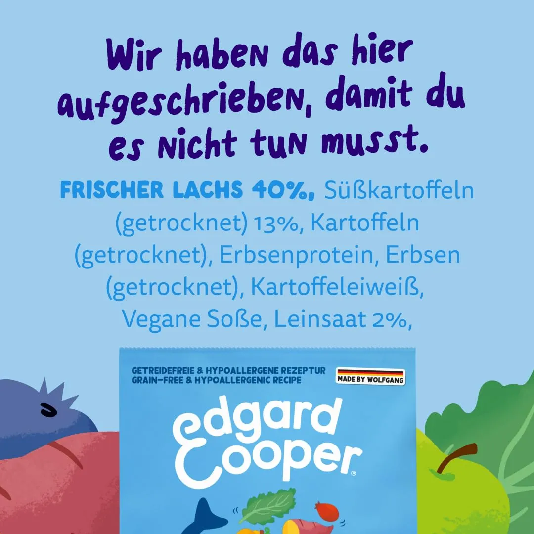 Edgard & Cooper Crocchette Cani Adulti Taglia Medium, Salmone Fresco, Zucca, Cavolo Riccio e Patata Dolce, Ipoallergenica, 1kg - immagine 7