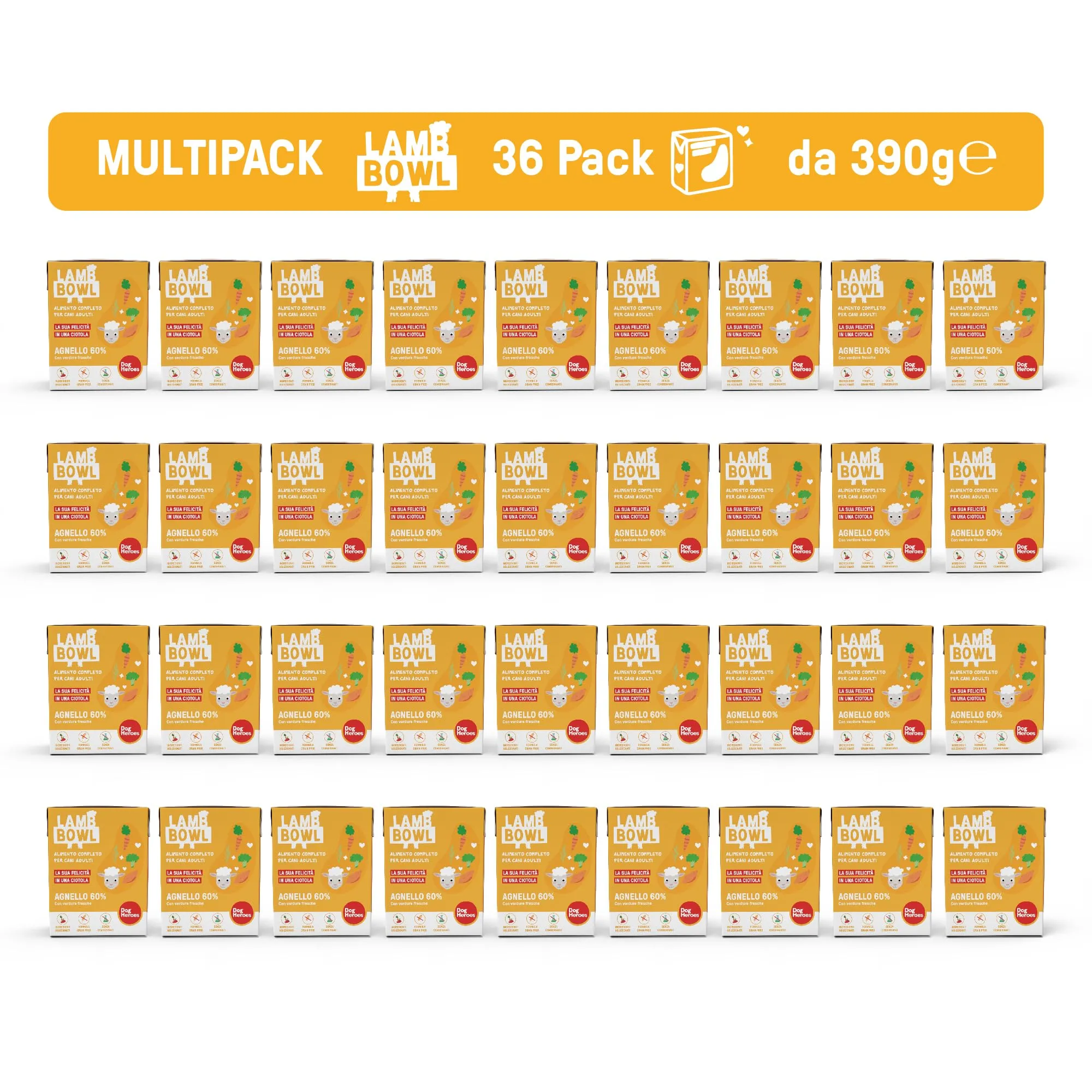 Dog Heroes Cibo Umido per Cani Agnello 60%, 36x390g - immagine 5
