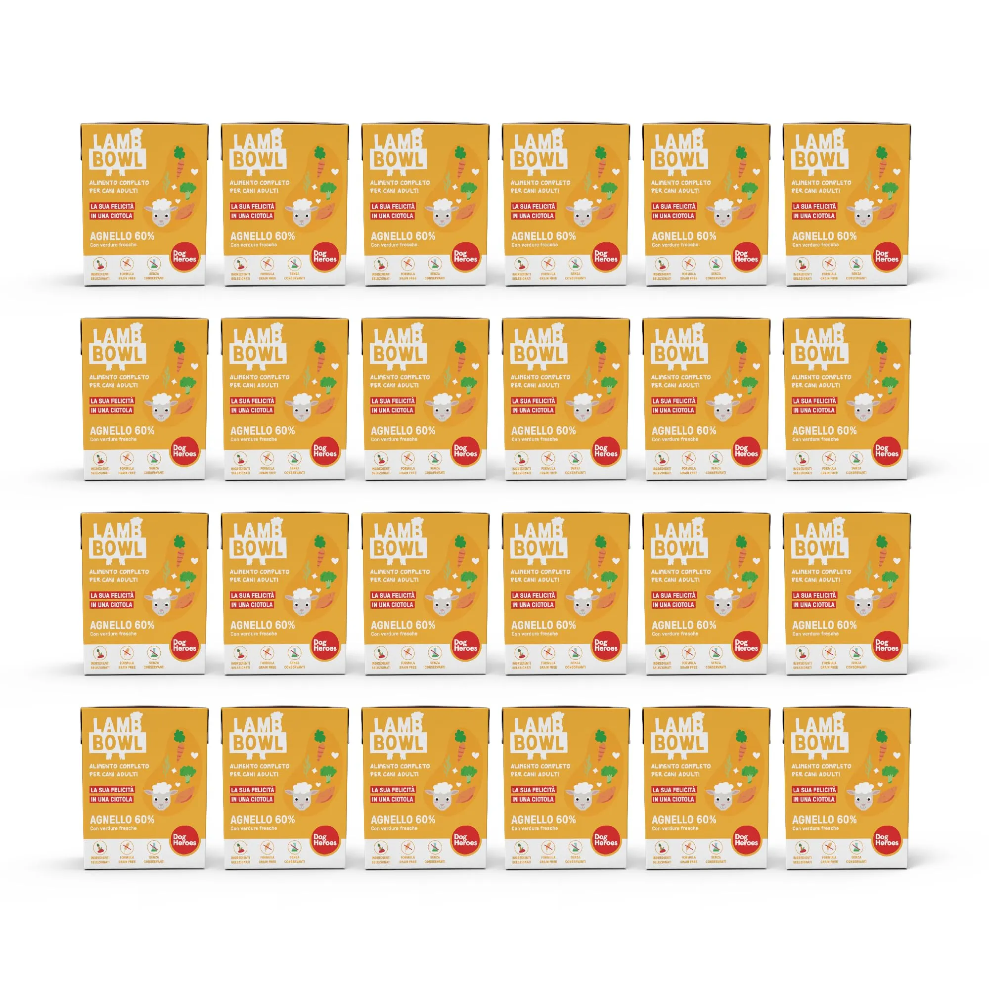 Dog Heroes Cibo Umido per Cani Agnello (60%) 24x390g - immagine 1