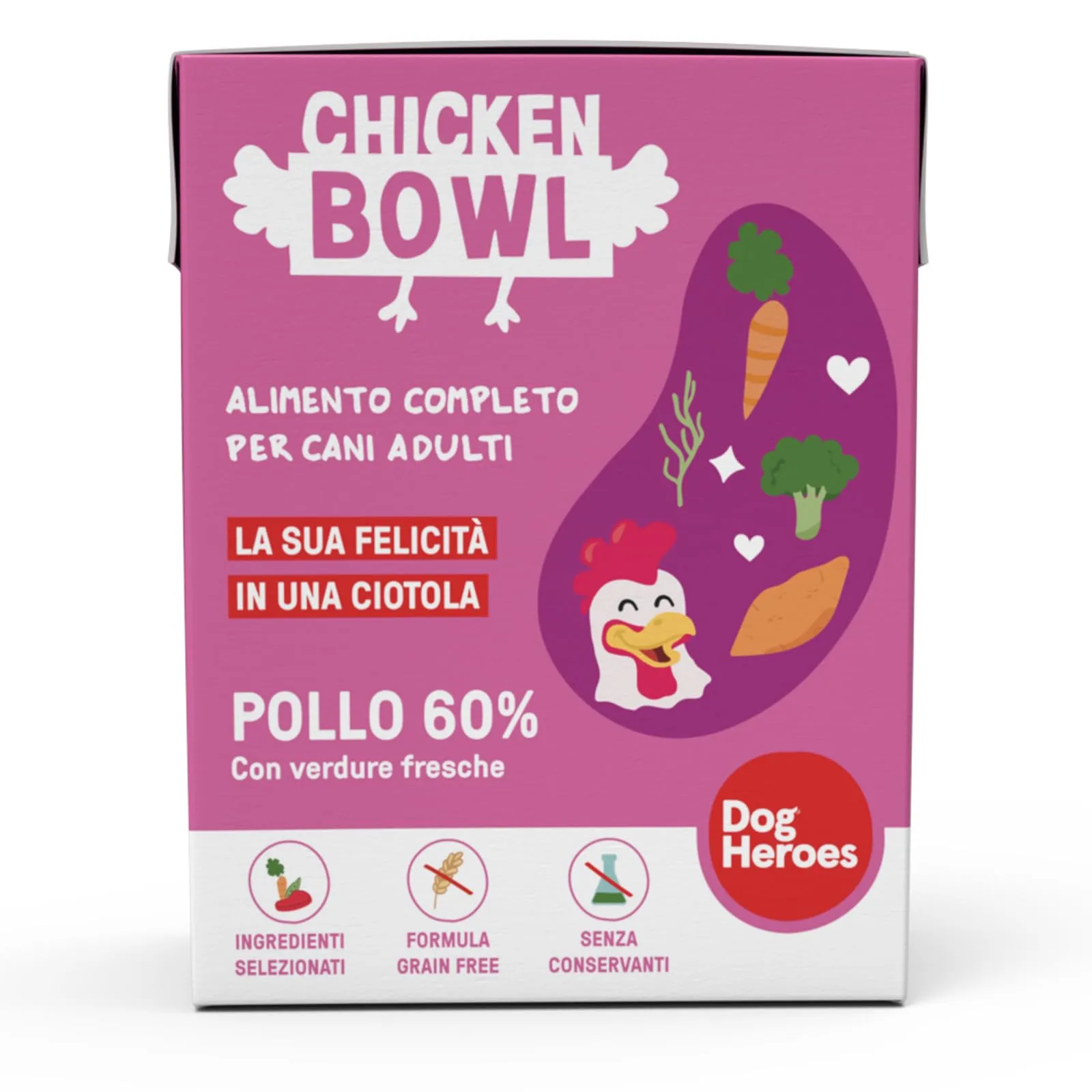 Dog Heroes Cibo Umido per Cani Pollo (60%) 36x390g - immagine 2