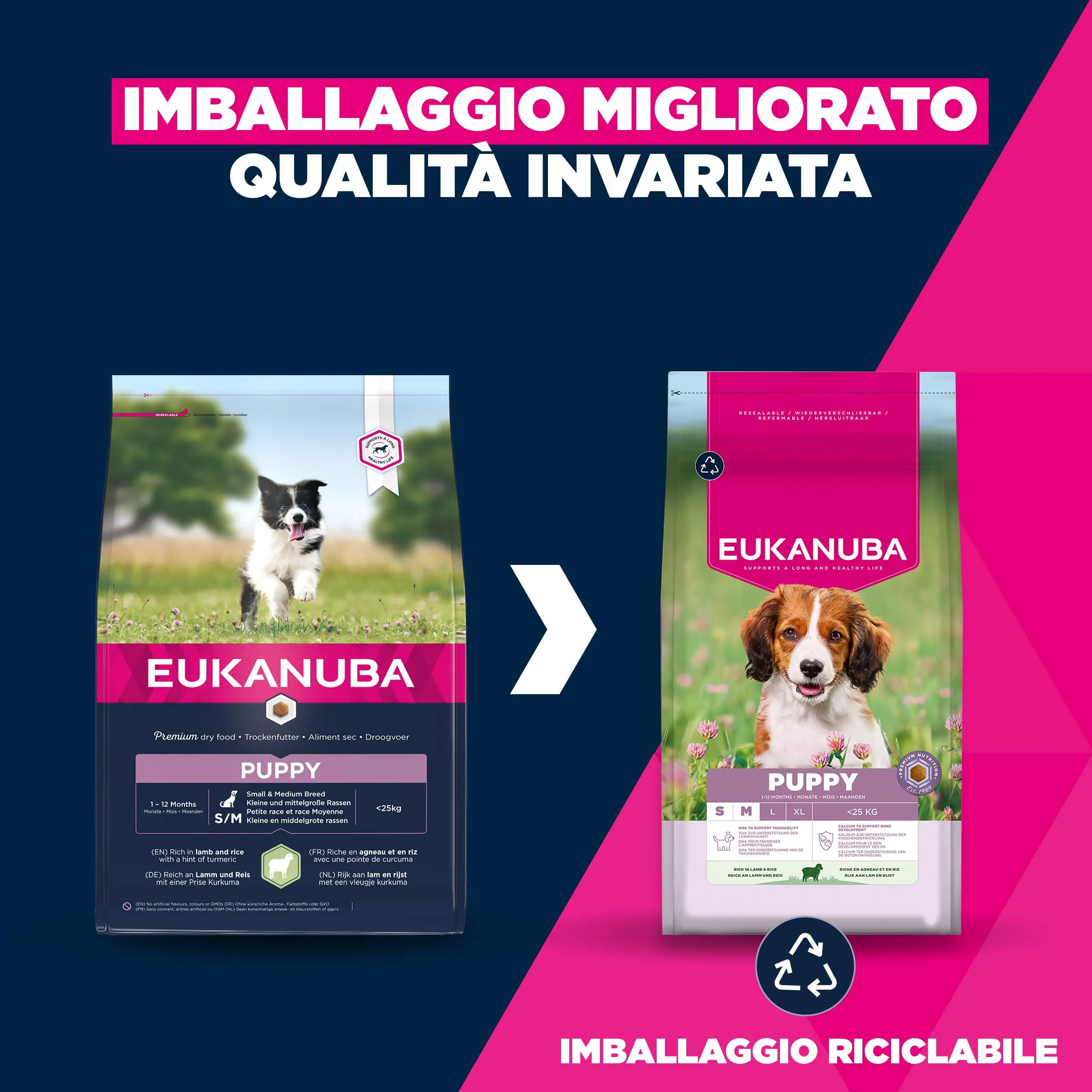 Eukanuba Crocchette cuccioli taglia piccola/media con agnello e riso, 12 kg - immagine 2