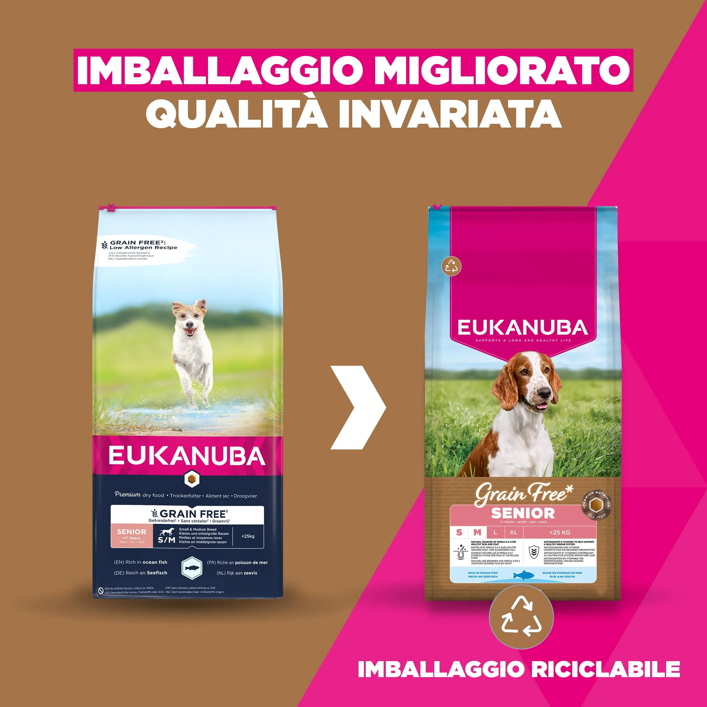 Eukanuba Crocchette per cani anziani taglia piccola/media al pesce, 12 kg - immagine 2