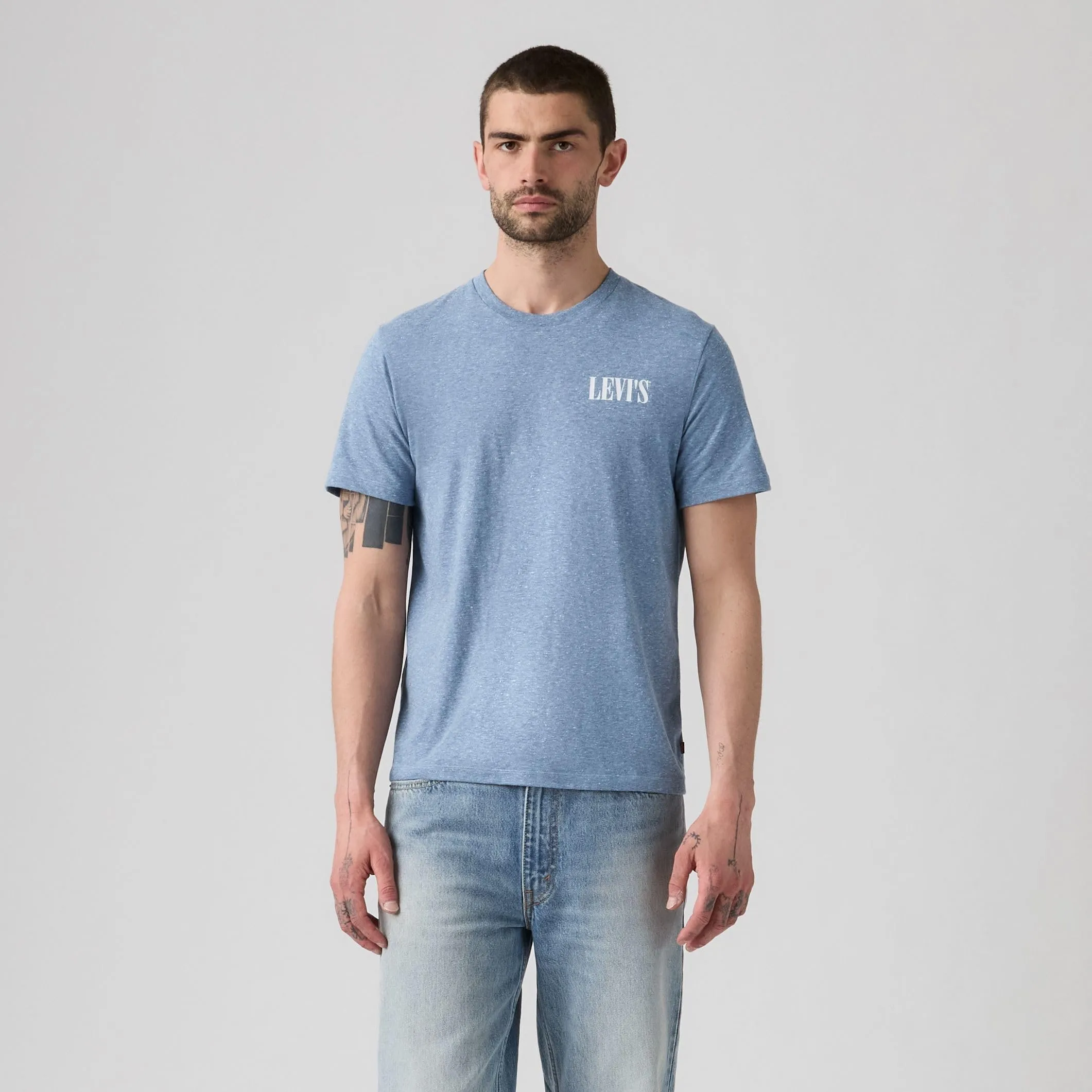 Levi's Men's Crew Neck T-Shirt, Logo Ssnl Moonlight Blue, L - immagine 3