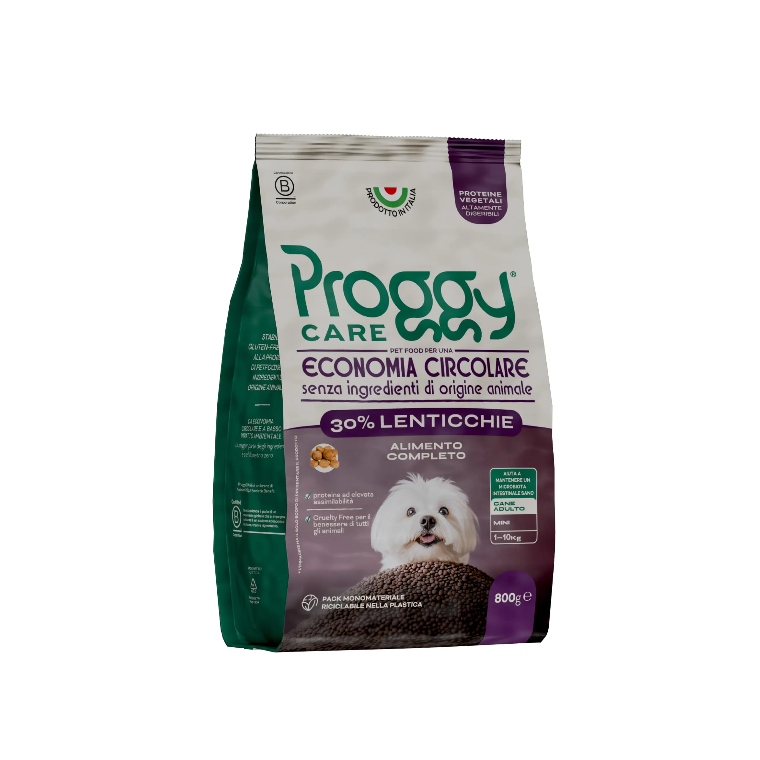 Proggy Care Crocchette per Cani Adulti, 100% Vegetale al Gusto Lenticchie, Taglia Mini (3–10 kg), 800 g - immagine 1