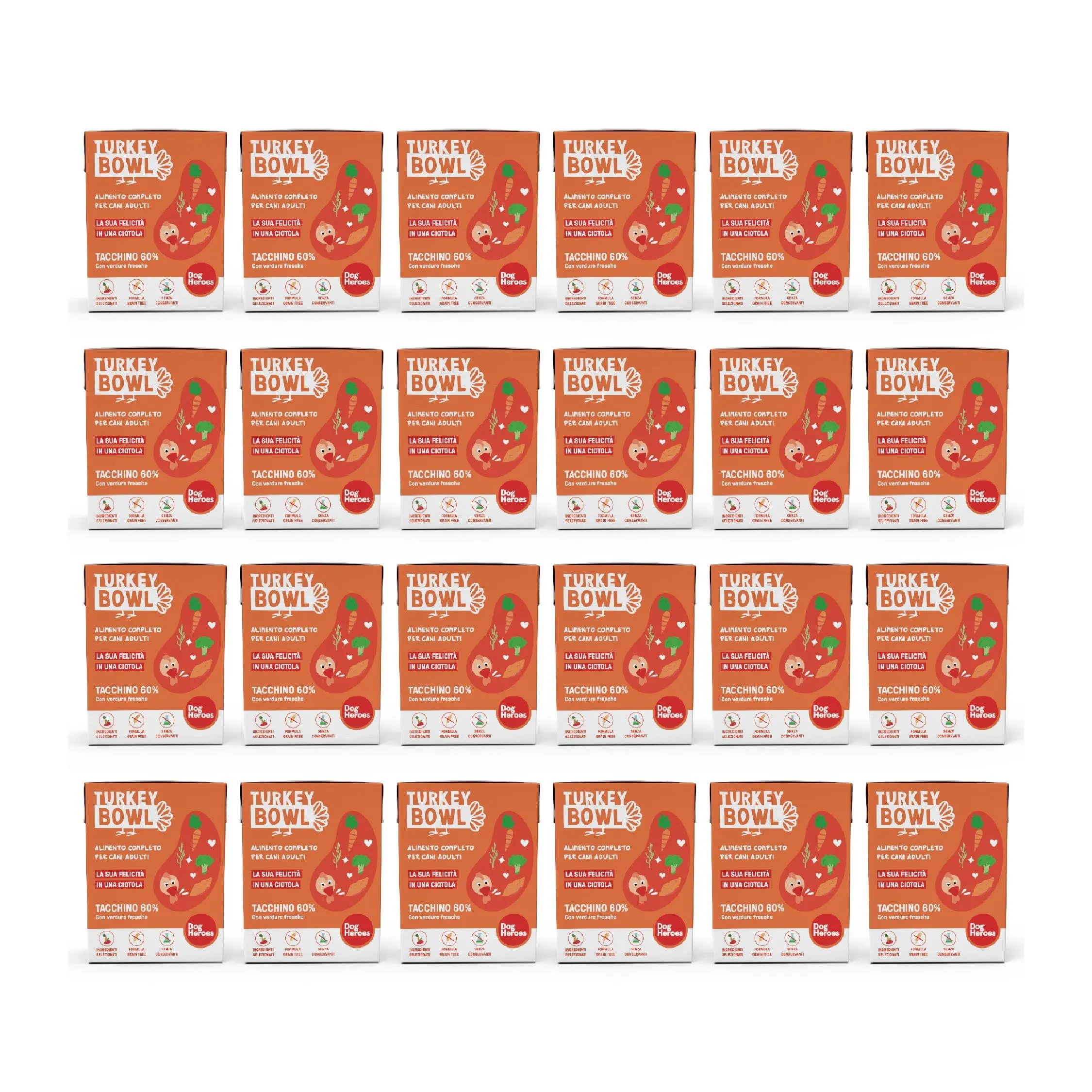 Dog Heroes Cibo Umido per Cani Tacchino 60%, 24x390g - immagine 1