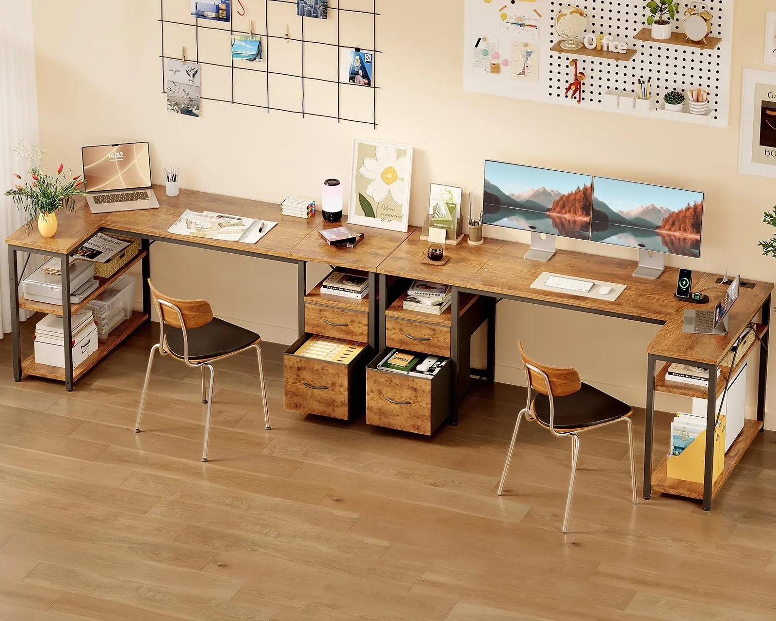 Coleshome Scrivania Angolare con USB e Presa, 160x80cm - immagine 4