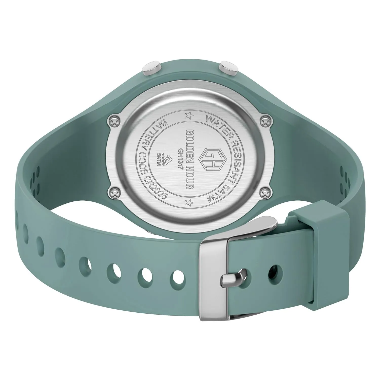 GOLDEN HOUR Orologio Digitale Donna Sportivo Professionale 50M (5ATM) con Cronometro e Sveglia, Cinturino in Silicone - immagine 4
