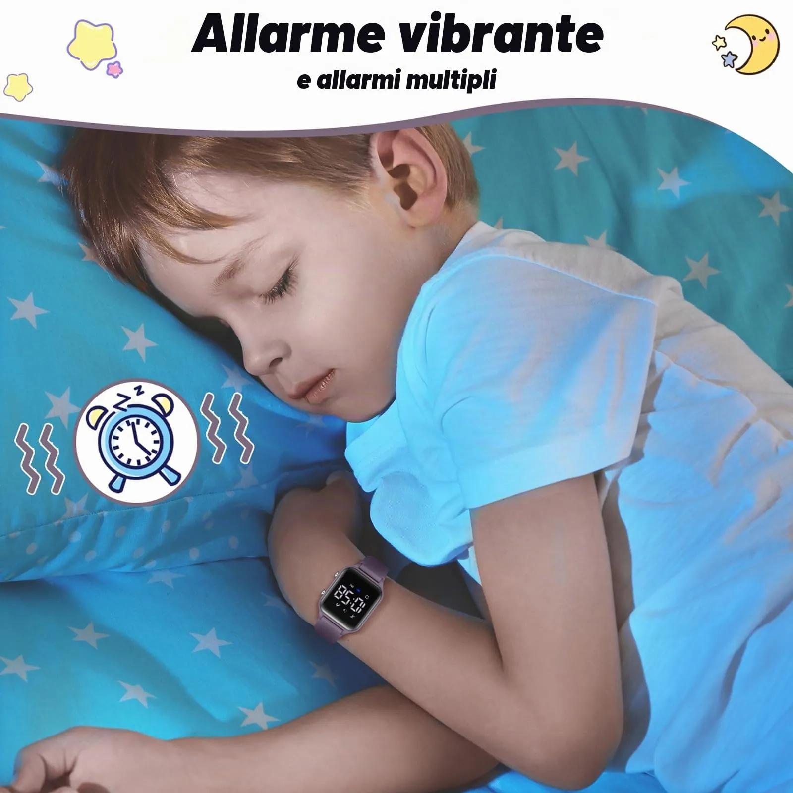 Timever Orologio Digitale per Bambini con Contapassi, Sveglia, Cronometro, Luce e Data - Cinturino in Silicone - immagine 5