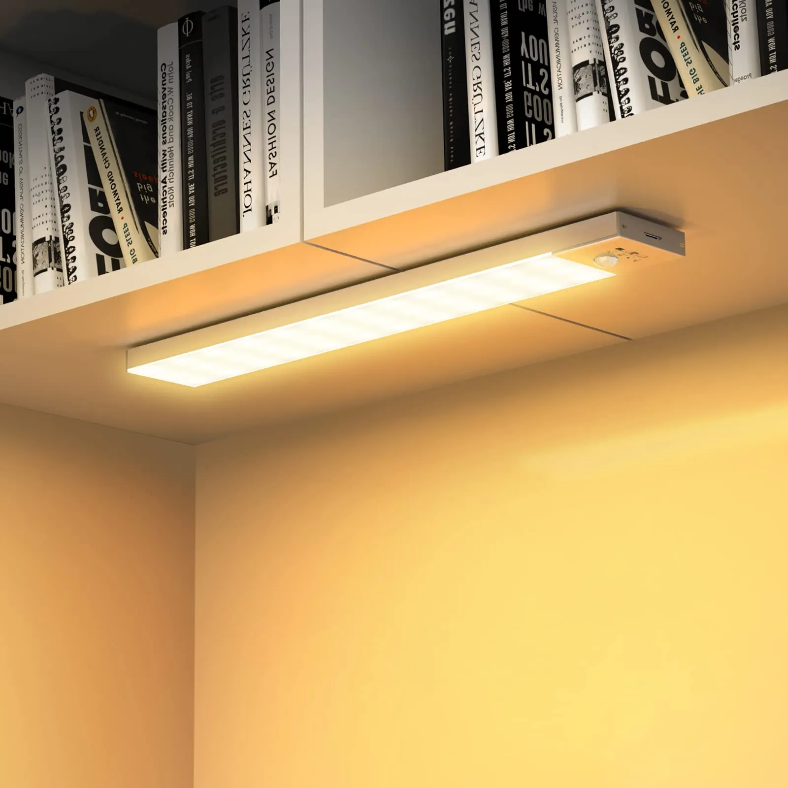 OUILA Luce Armadio LED con Sensore di Movimento, 23cm x 2 Pezzi, Bianco Caldo 3000K, Ricaricabile USB - immagine 8
