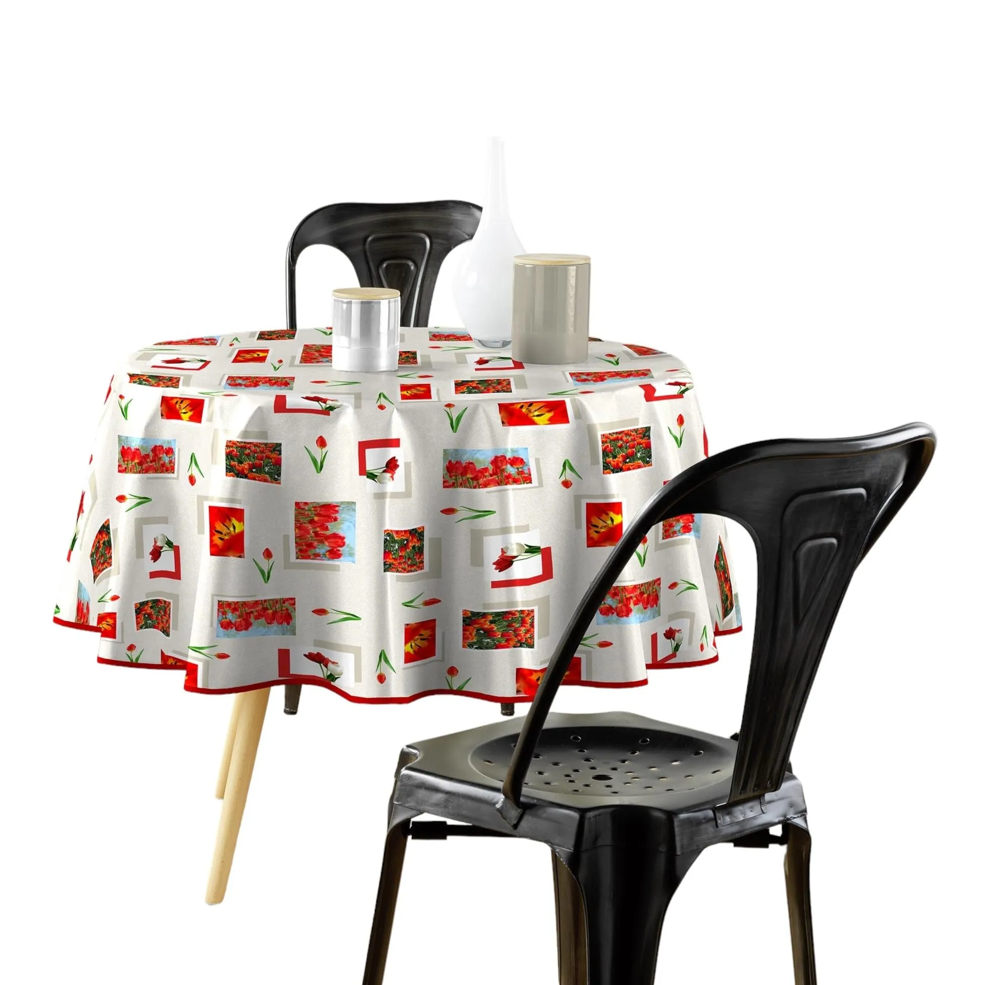 Douceur d'Intérieur Tovaglia Rotonda Tulipe PVC Stampa Fotografica 160 cm - immagine 1