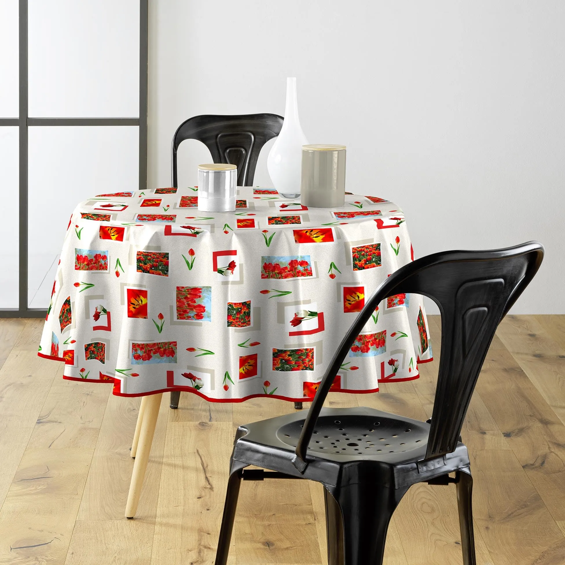 Douceur d'Intérieur Tovaglia Rotonda Tulipe PVC Stampa Fotografica 160 cm - immagine 2