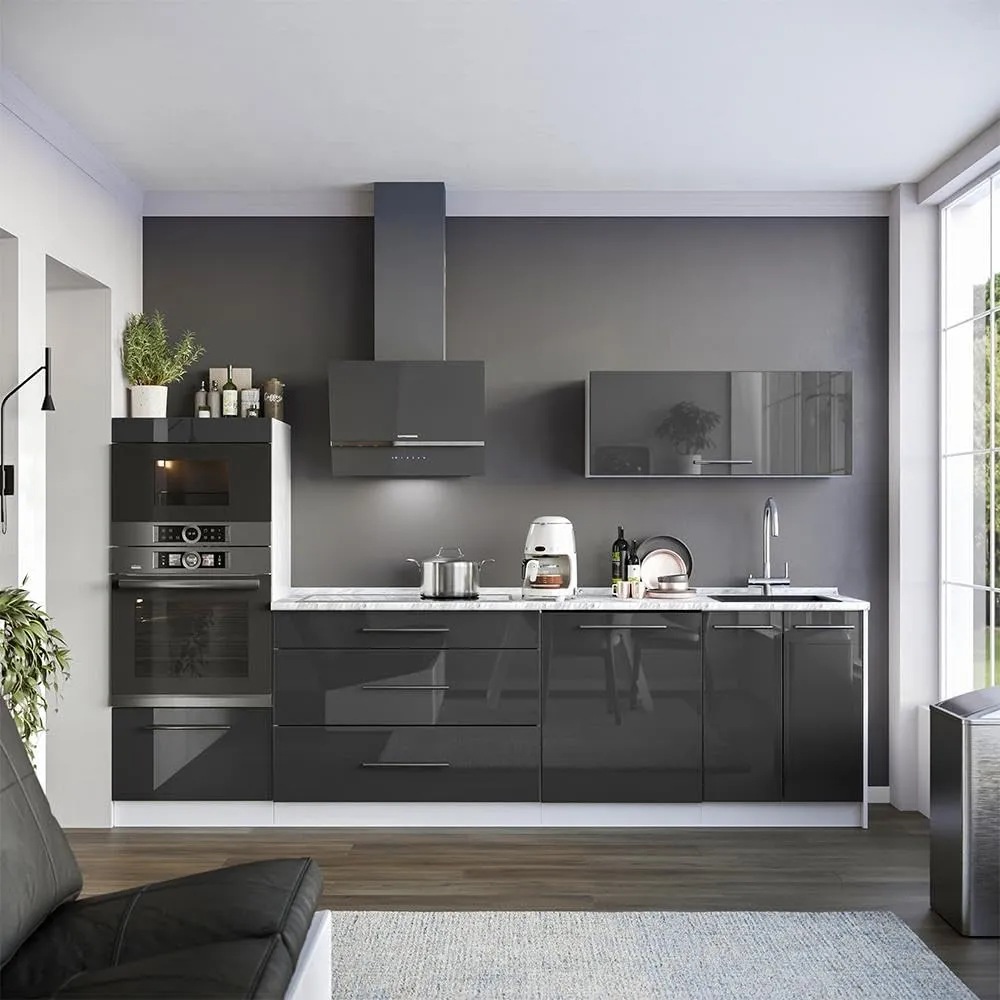 Vicco Mobiletto base per cucina Fame-Line, Antracite lucido/Bianco, 100 cm - immagine 6