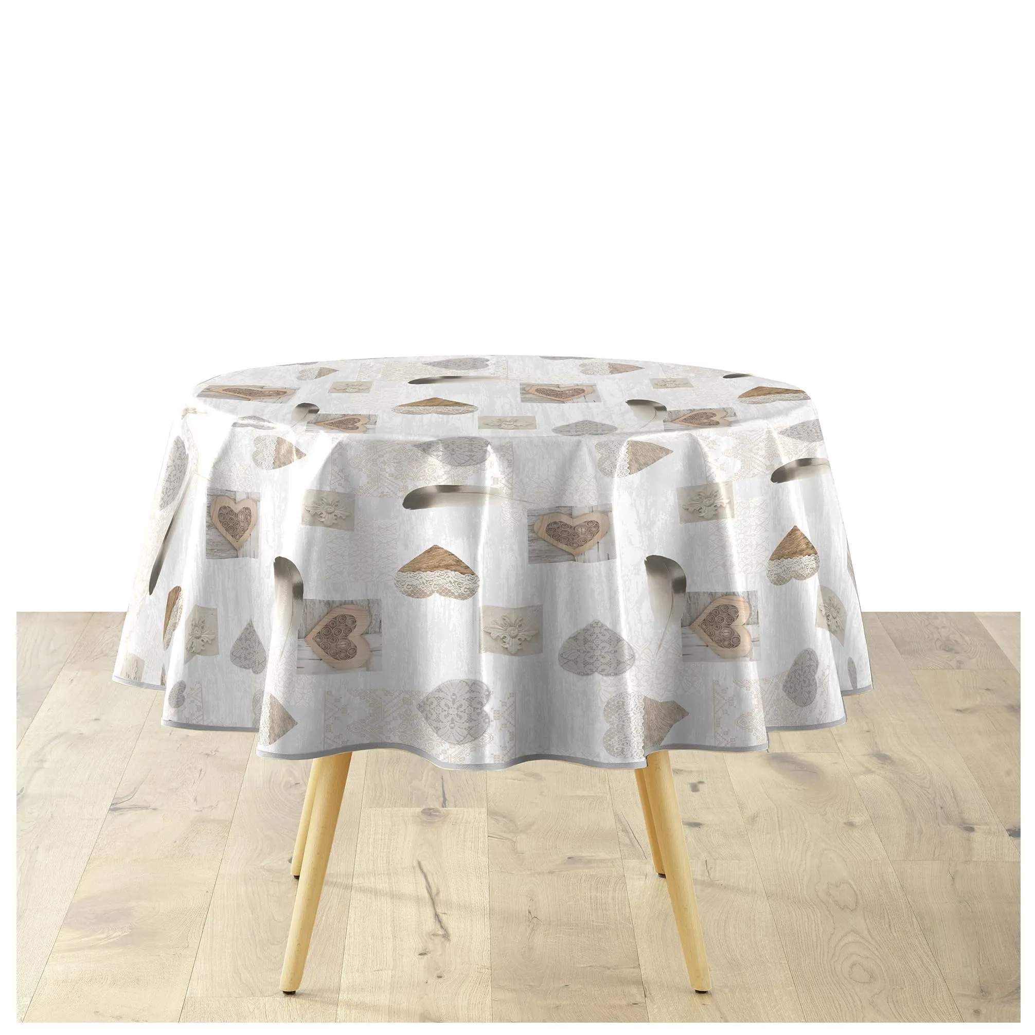 Douceur d'Intérieur Tovaglia Rotonda Delicia, PVC Textilia, 160 cm - immagine 1
