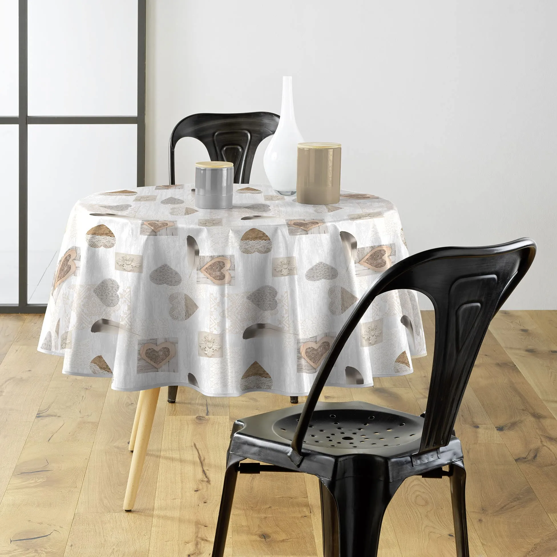 Douceur d'Intérieur Tovaglia Rotonda Delicia, PVC Textilia, 160 cm - immagine 2