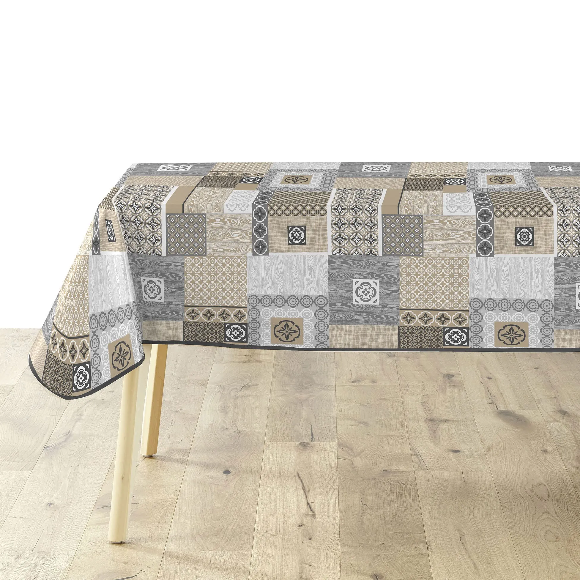 Douceur d'Intérieur Tovaglia Rettangolare Naturaline Blu, 140 x 240 cm, Cotone Tessuto Costa - immagine 1