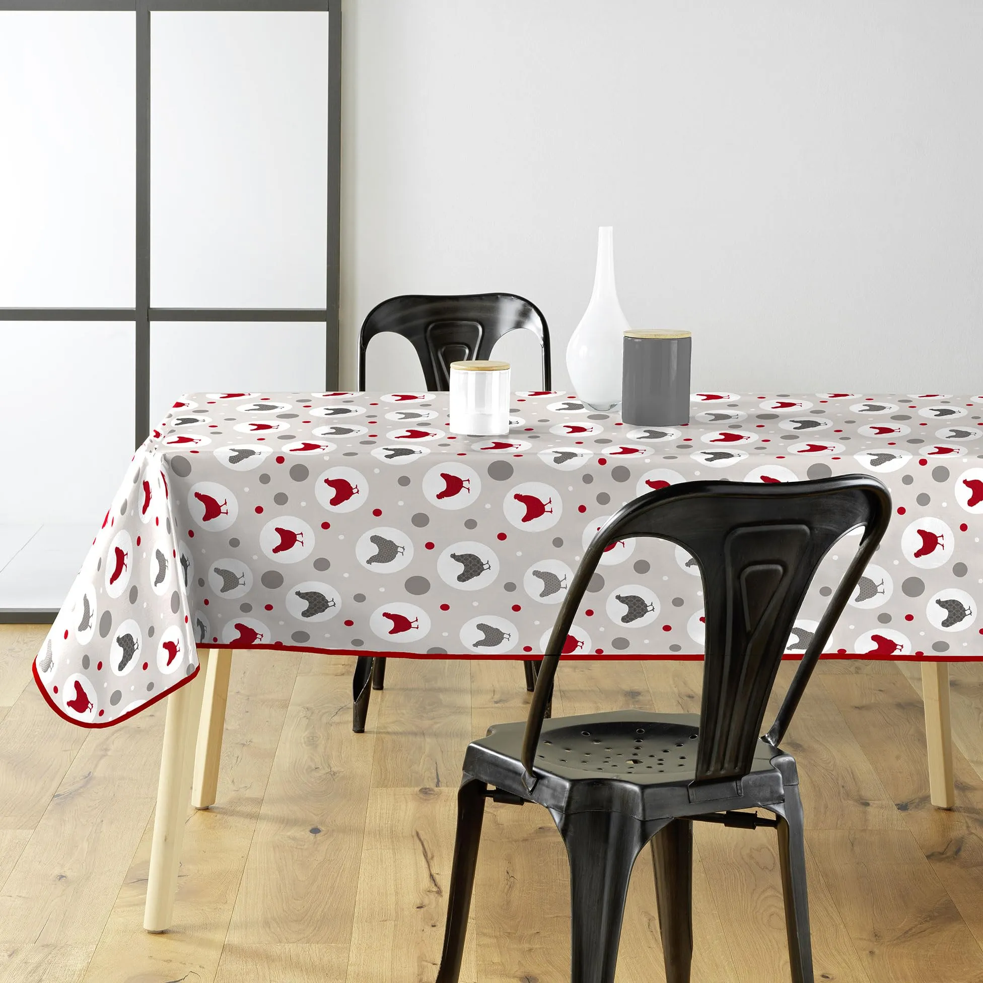 Douceur d'Intérieur Suzette Tovaglia Rettangolare, 140 x 240 cm, PVC Stampato, Neutro - immagine 1