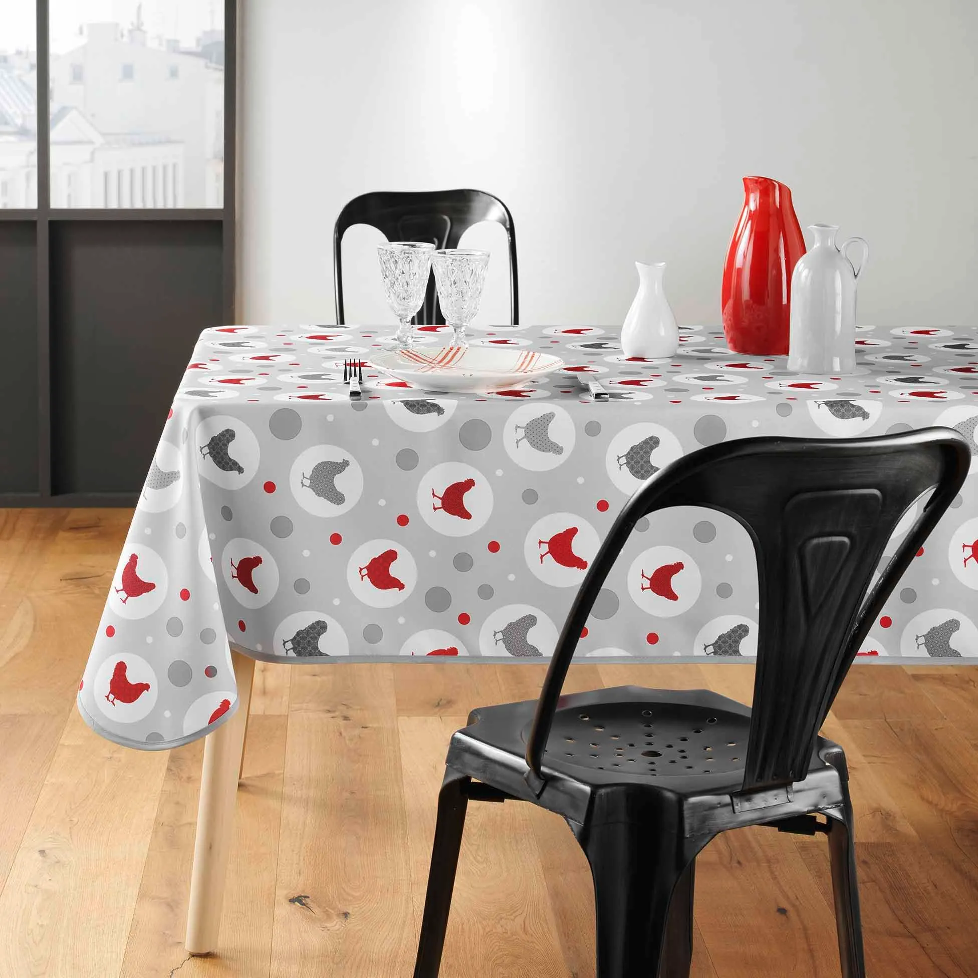 Douceur d'Intérieur Suzette Tovaglia Rettangolare, 140 x 240 cm, PVC Stampato, Neutro - immagine 2