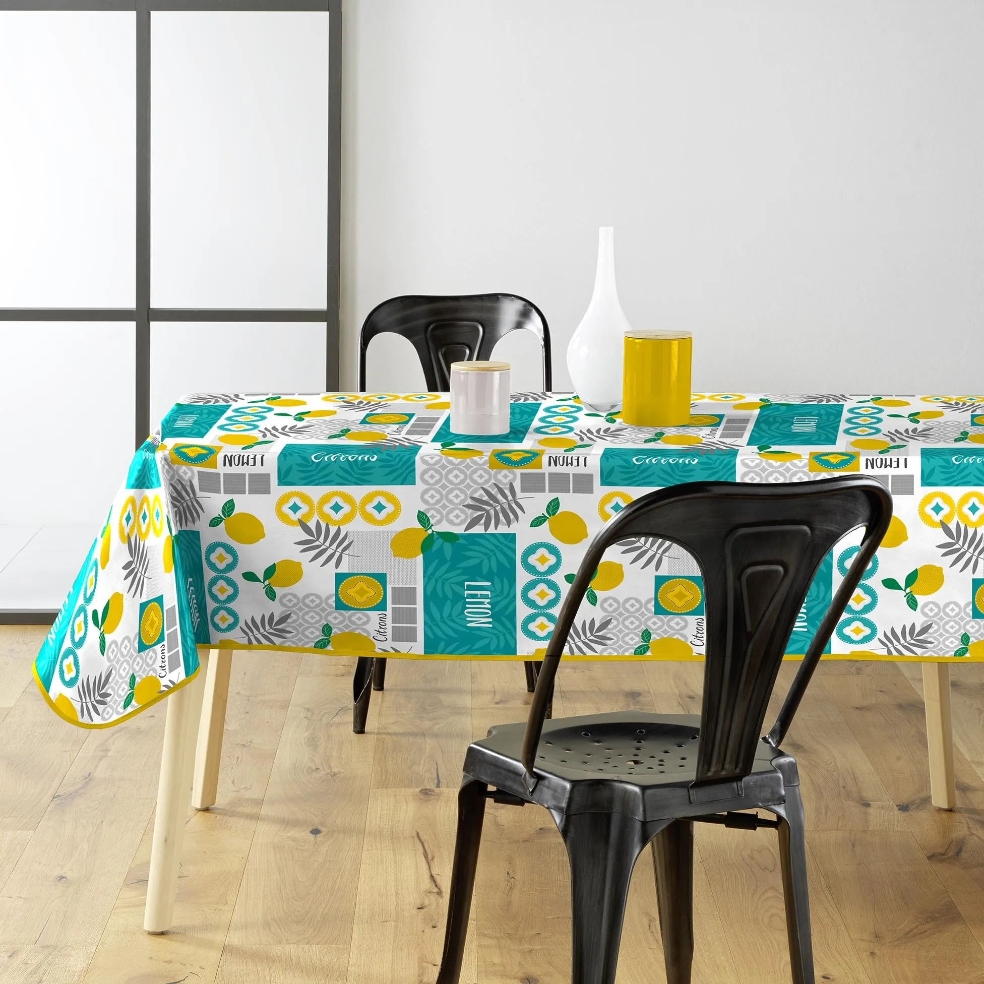 Douceur d'Intérieur Tovaglia Rettangolare Citronnade, 140 x 240 cm, PVC Stampato - immagine 1