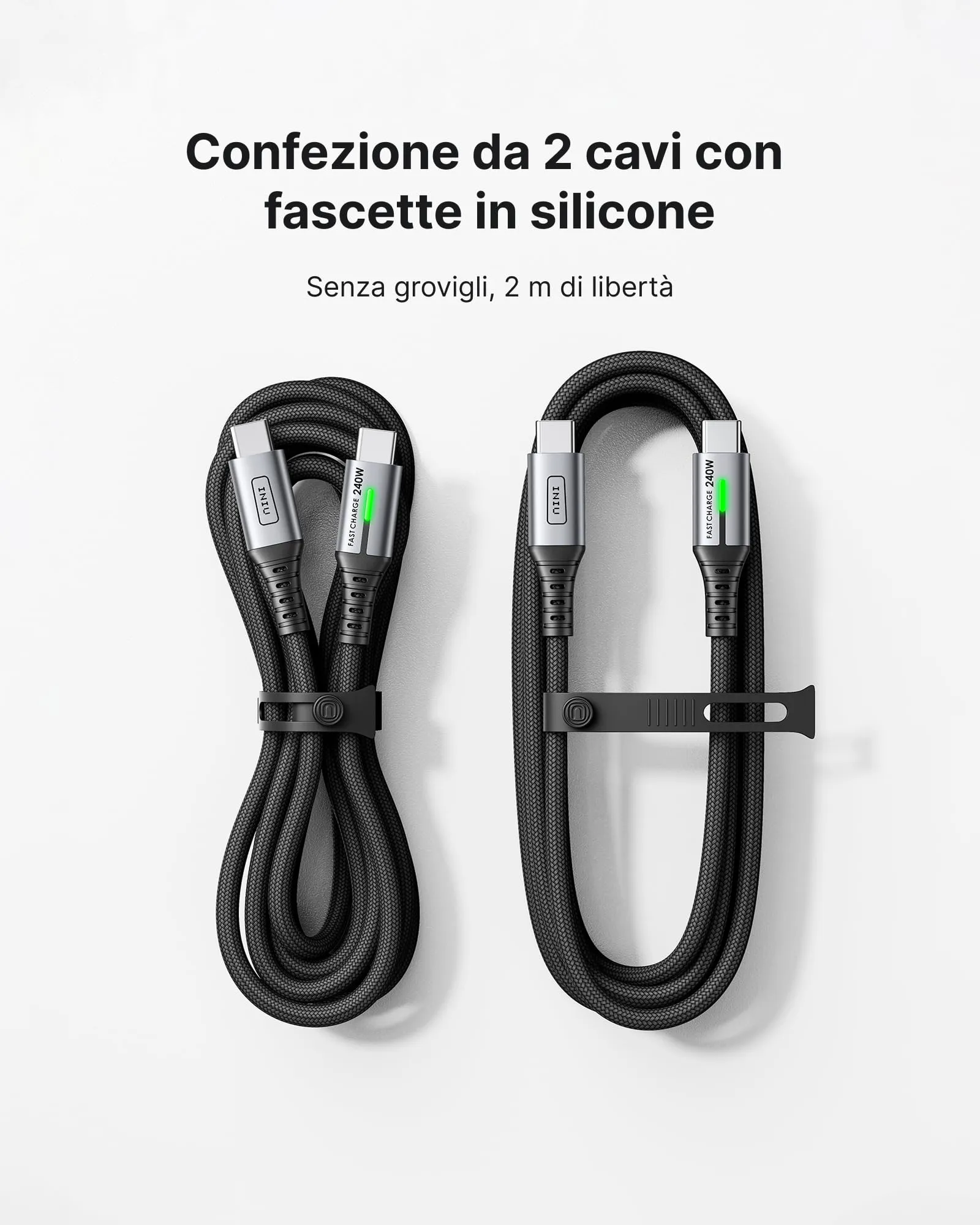 INIU 240W USB C to USB C Cable, 2m, 2-Pack - immagine 6
