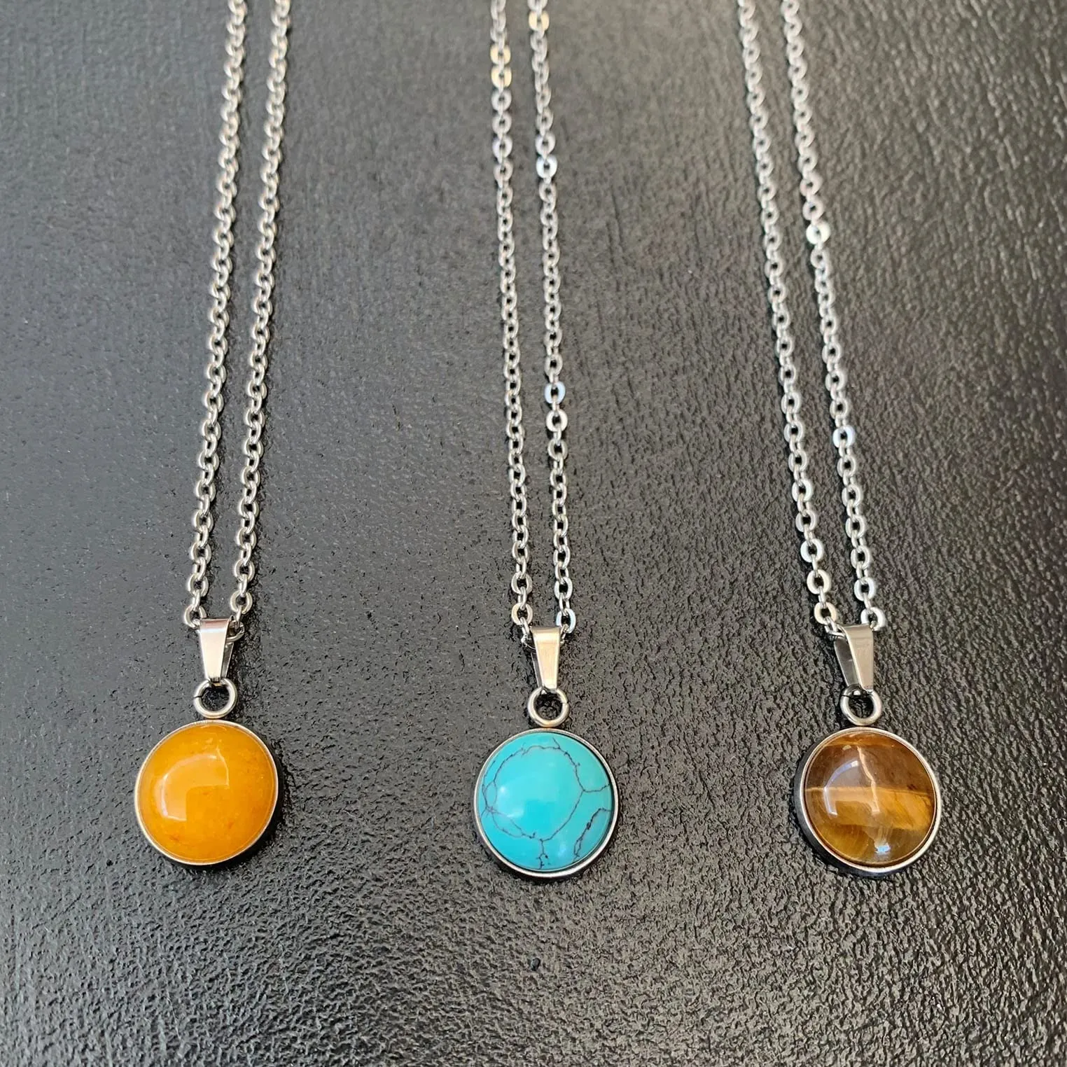 ASTER ALHELÍ Collana Donna in Acciaio Inox Argentato con Ciondolo in Diaspro Rosso - immagine 8