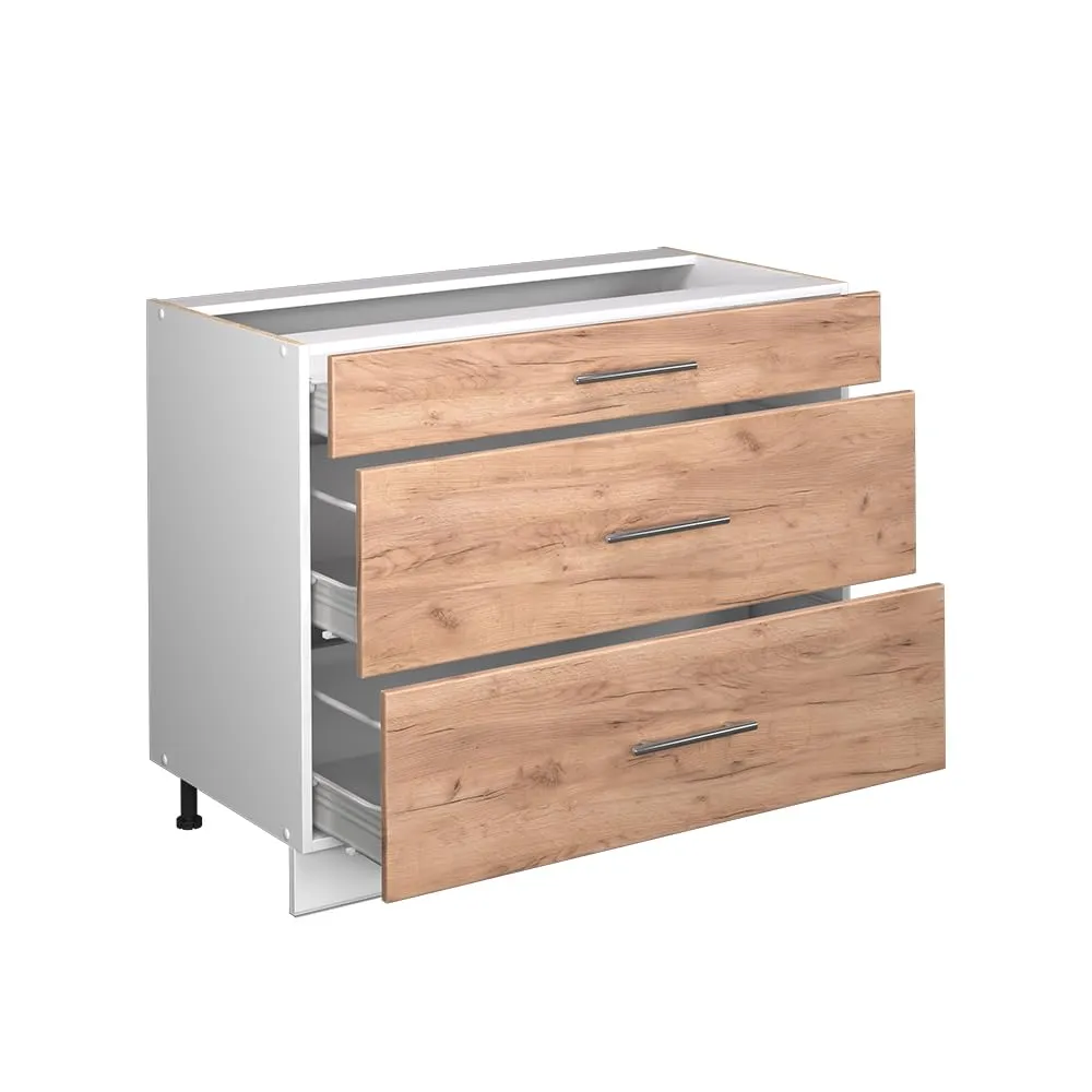 Vicco Fame-Line Mobiletto Base per Cucina, Rovere Dorato/Bianco, 100 cm - immagine 7