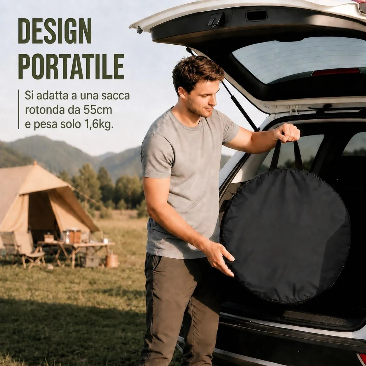 Wolfwise Tenda Doccia Campeggio Pop-Up, Spogliatoio Portatile e Pieghevole, 120x120x210 cm, Nero - immagine 9