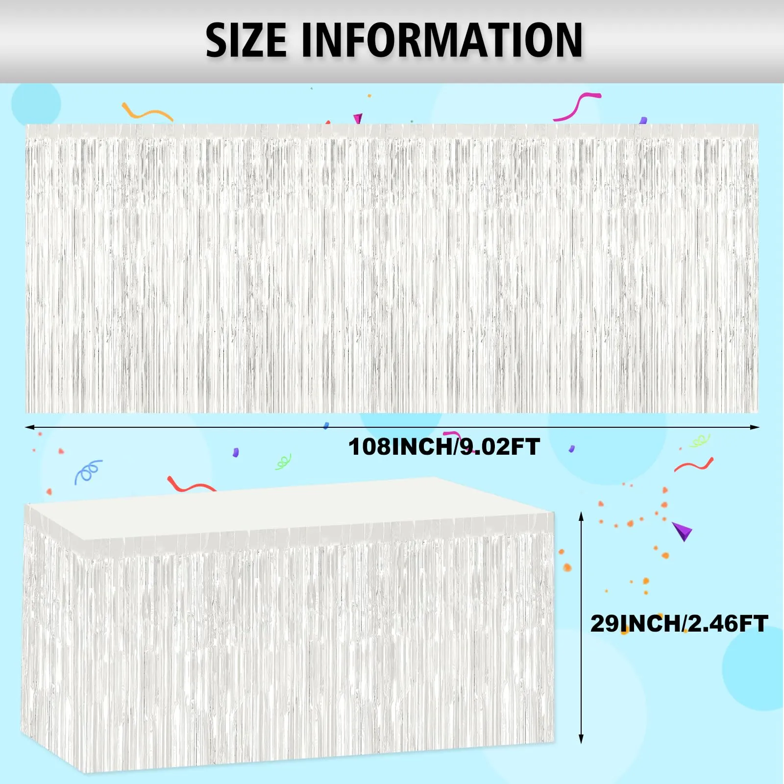 Bouiexye Gonne da Tavolo Usa e Getta, 2 Pezzi, 75 x 274 cm - immagine 2